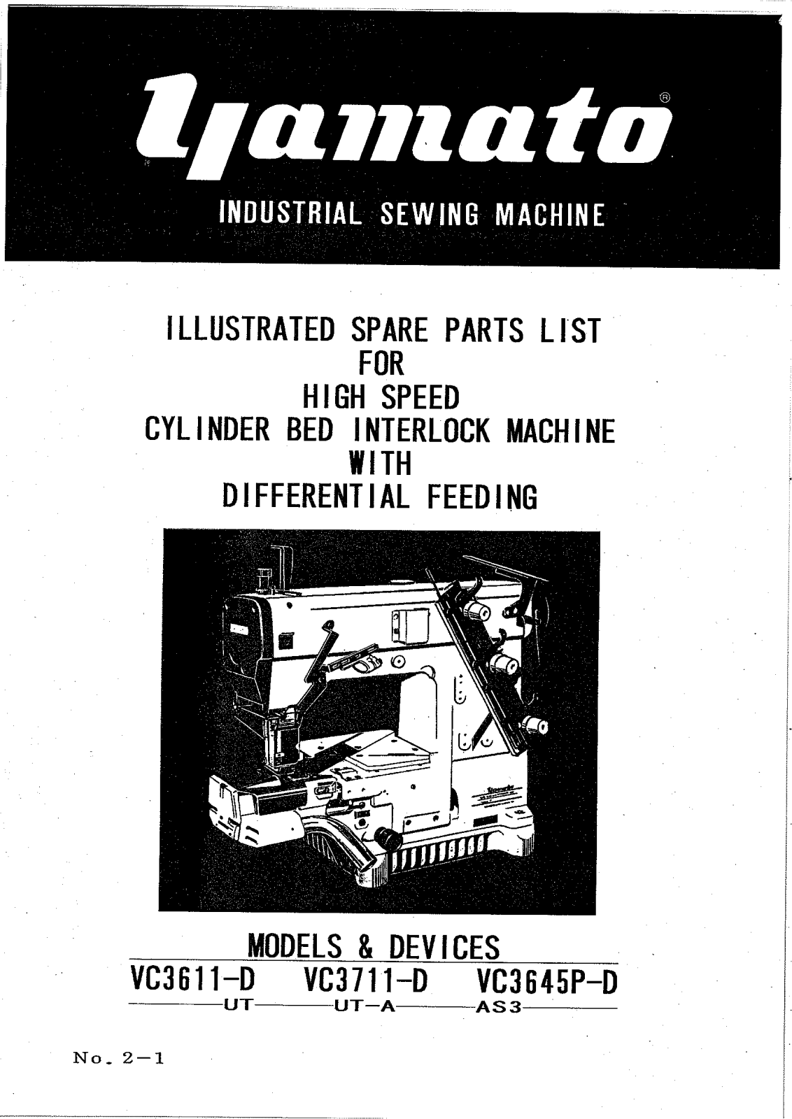 YAMATO VC3611-D, VC3711-D, VC3645-D Parts List