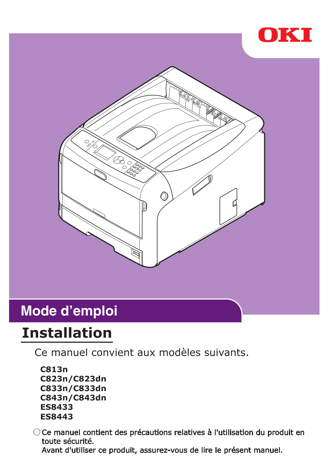 Oki C834NW, C824DN, C833, C823, C823DN User Manual