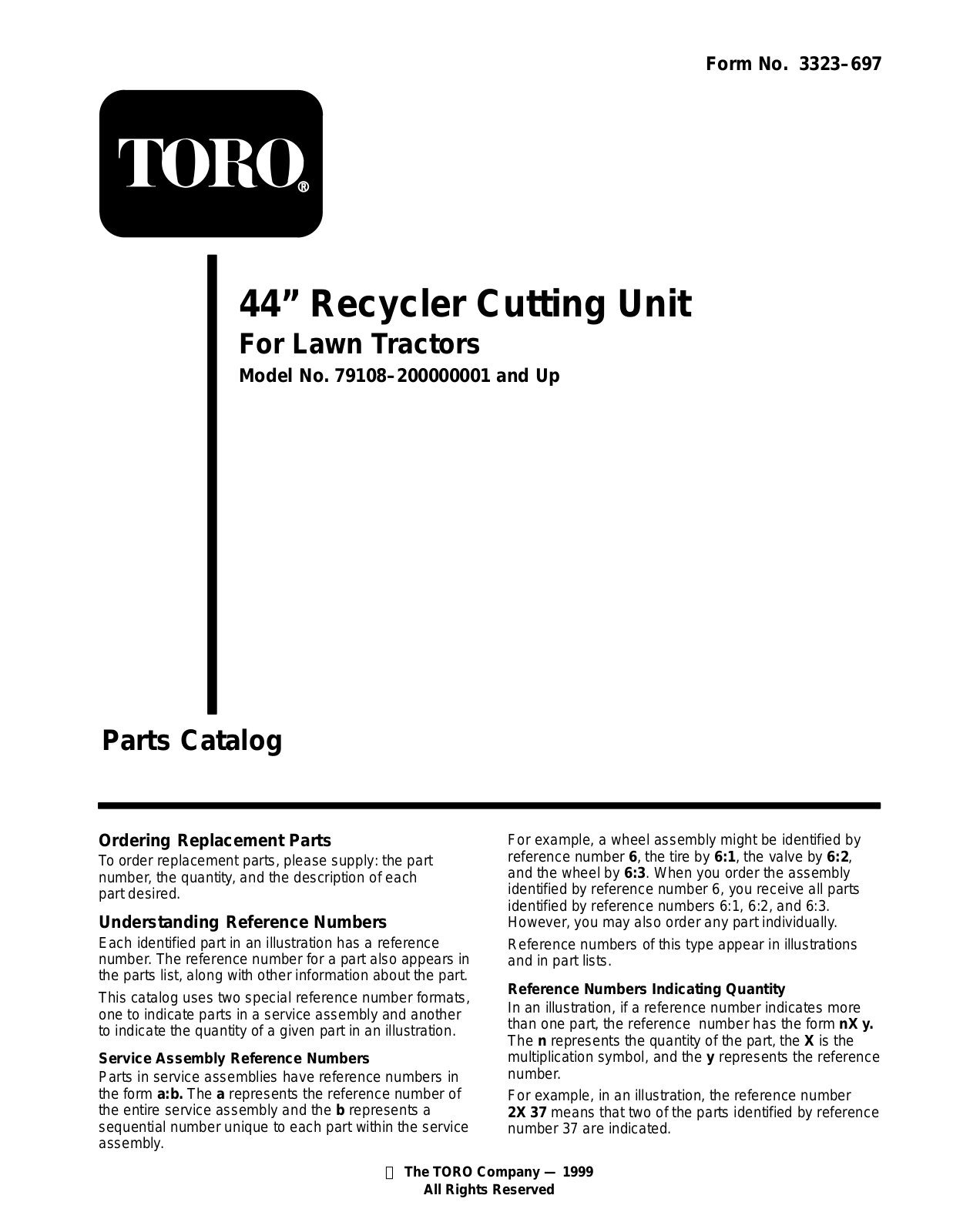 Toro 79108 Parts Catalogue