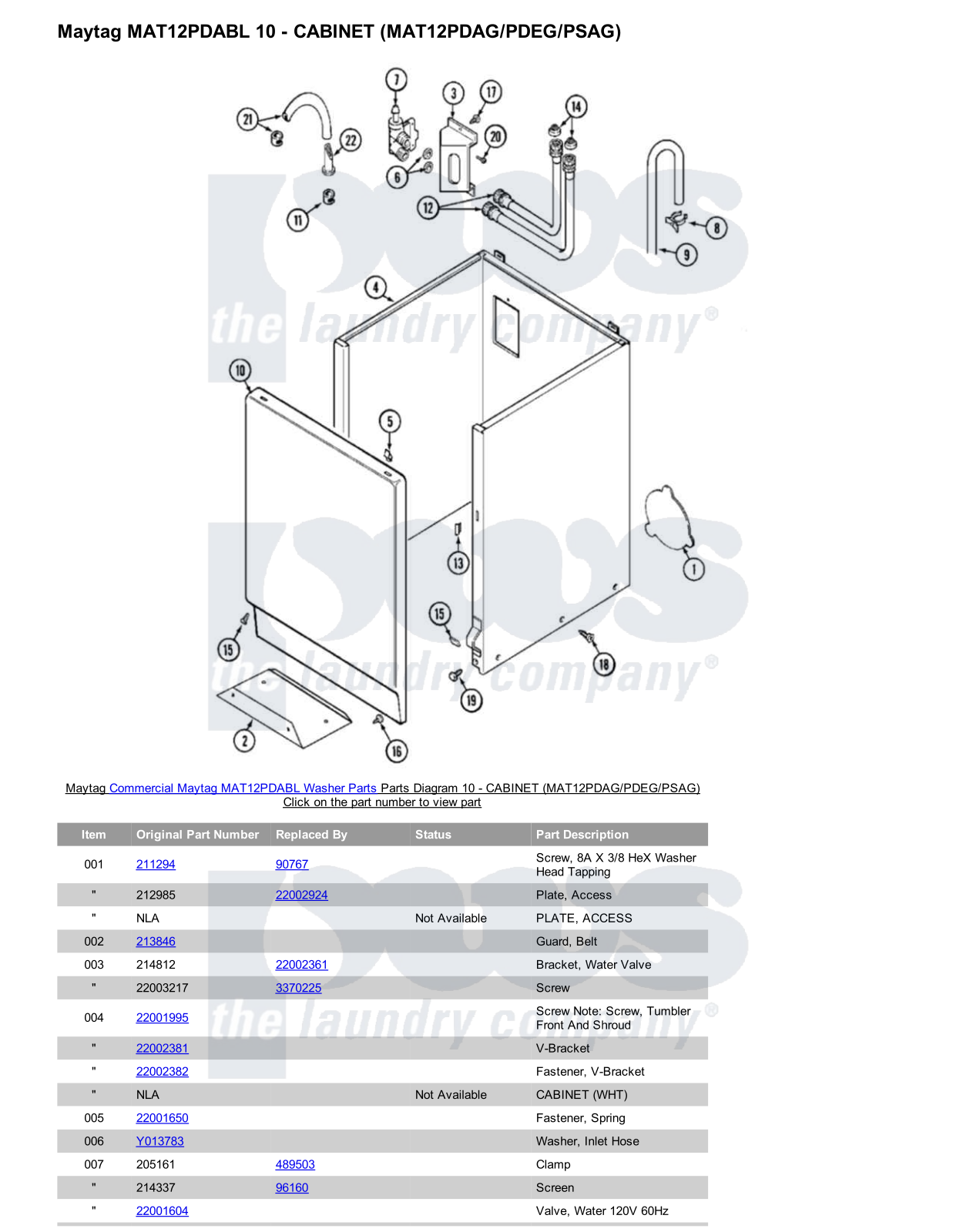 Maytag MAT12PDABL Parts Diagram