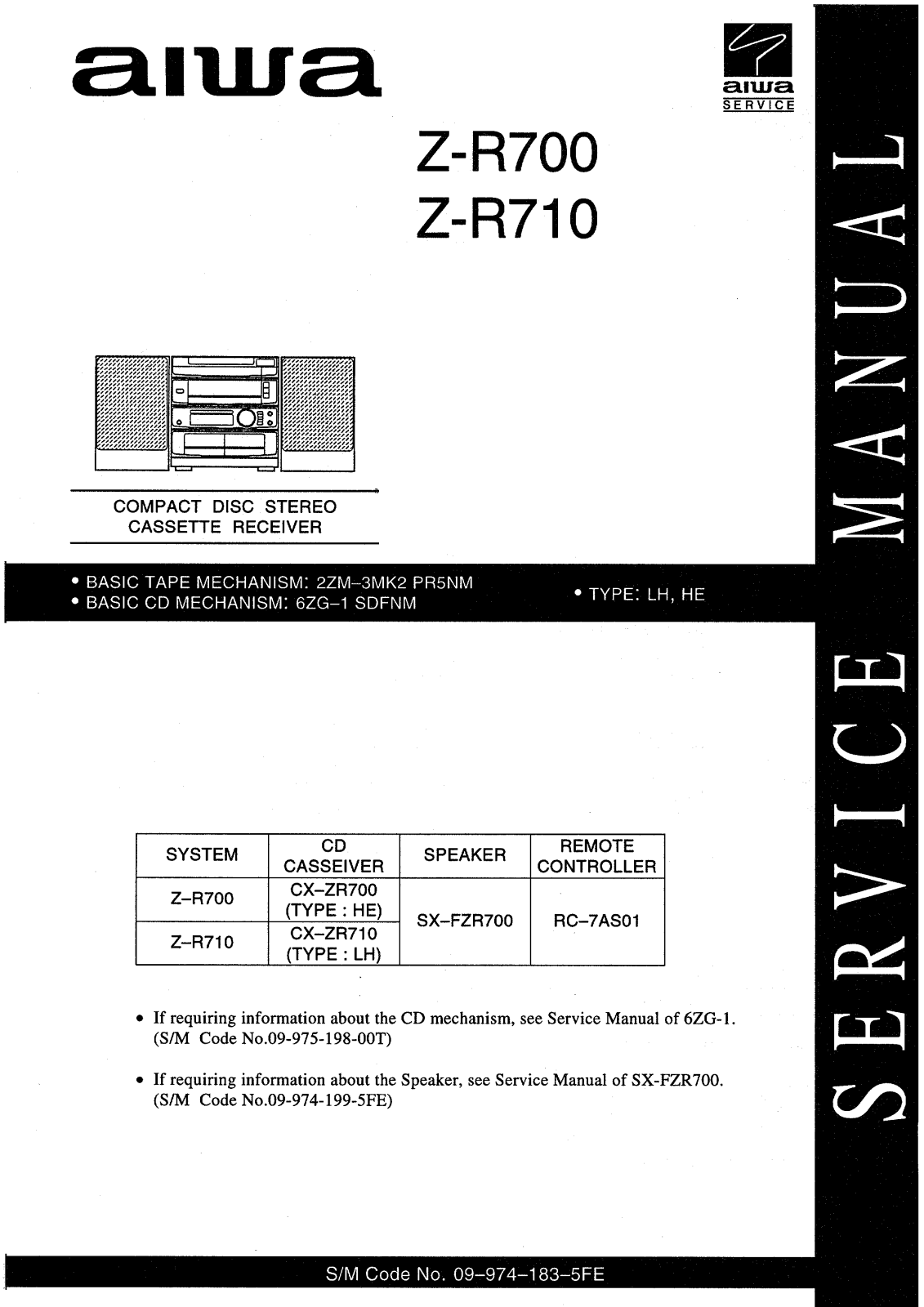Aiwa CX ZR710 Service Manual