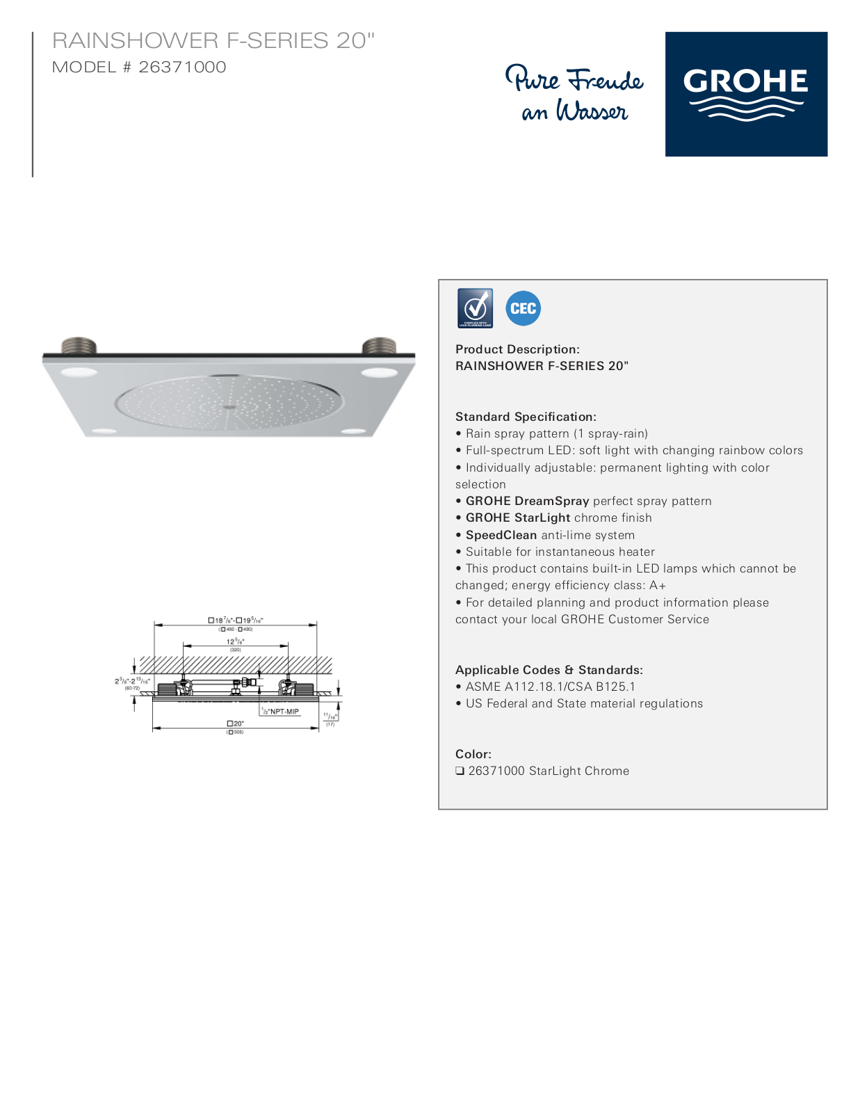 GROHE GRH5421 Specification - ManualMachine.com