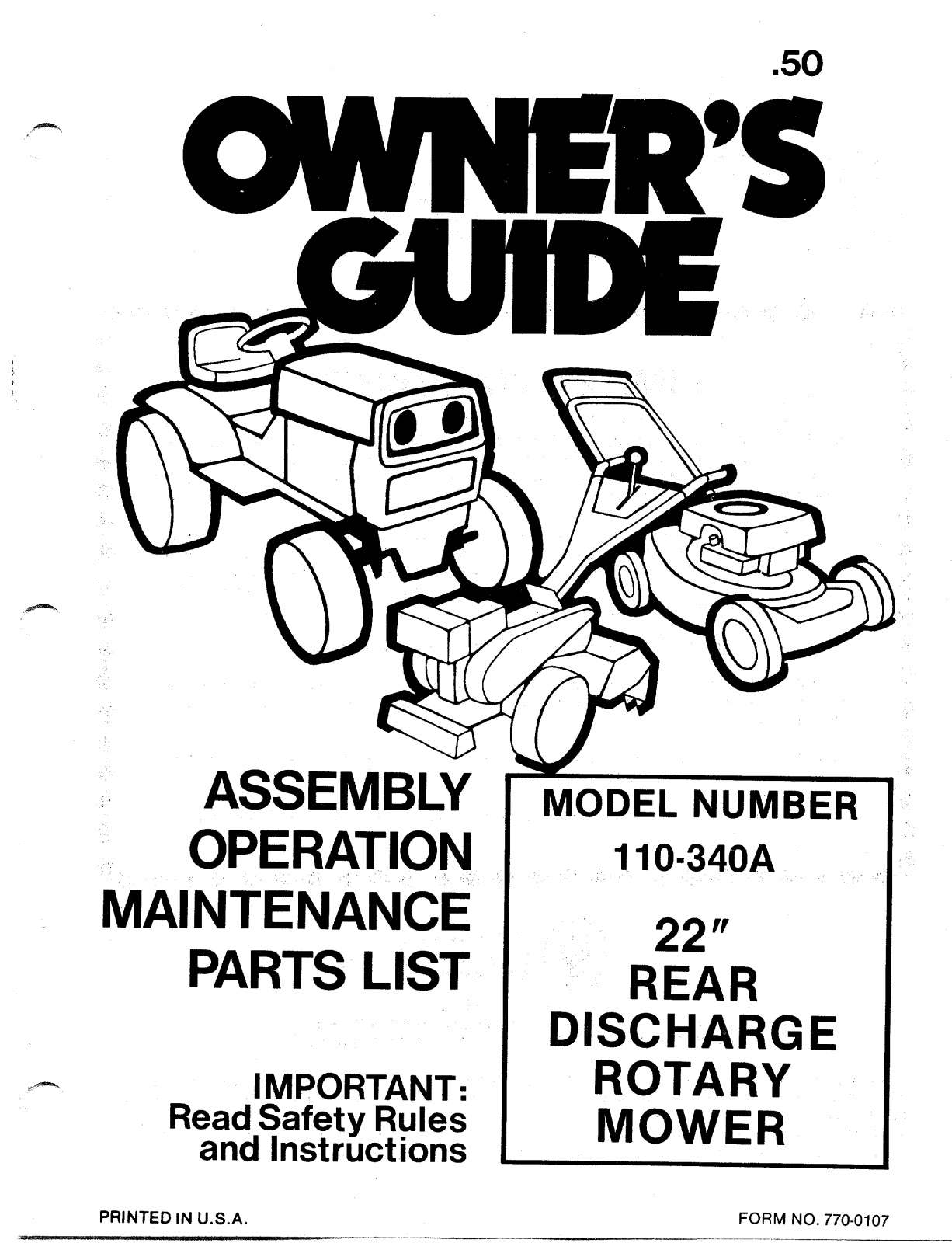 Bolens 101-340A User Manual