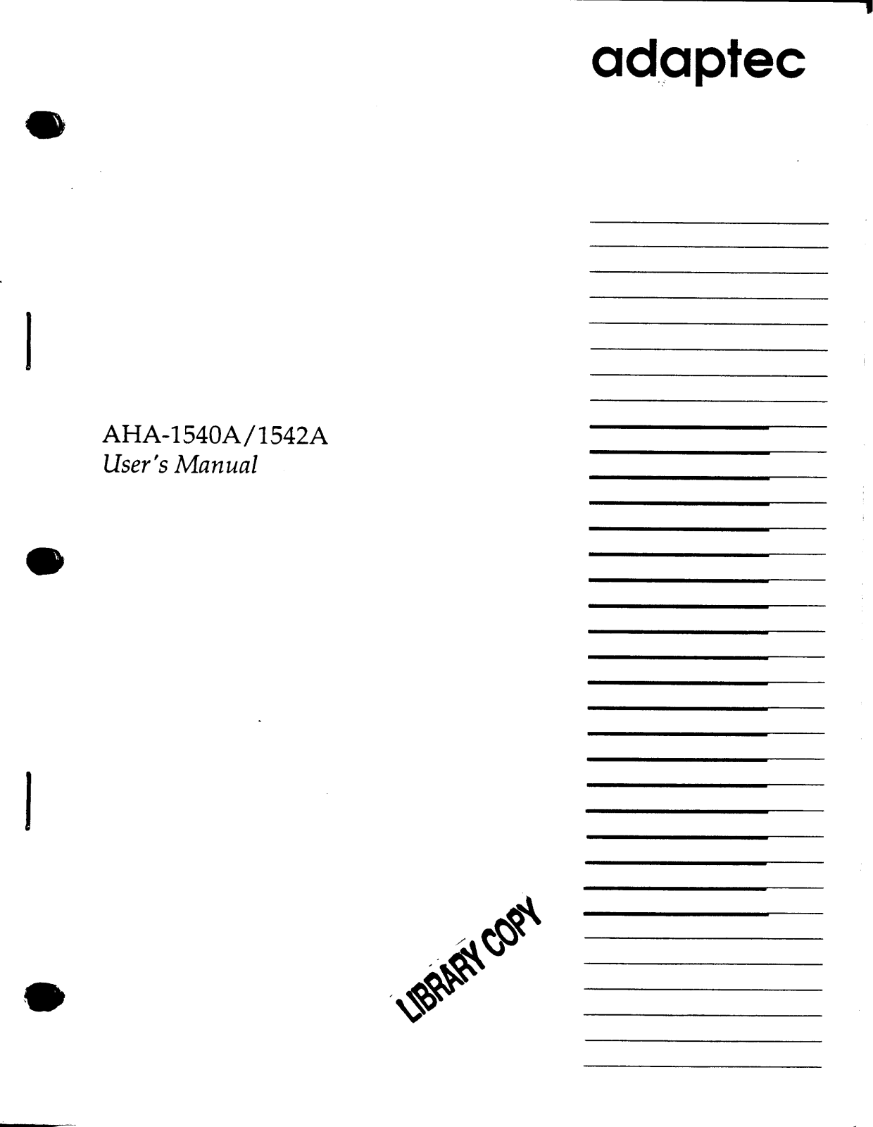 Adaptec AHA-1542A User Manual - ManualMachine.com