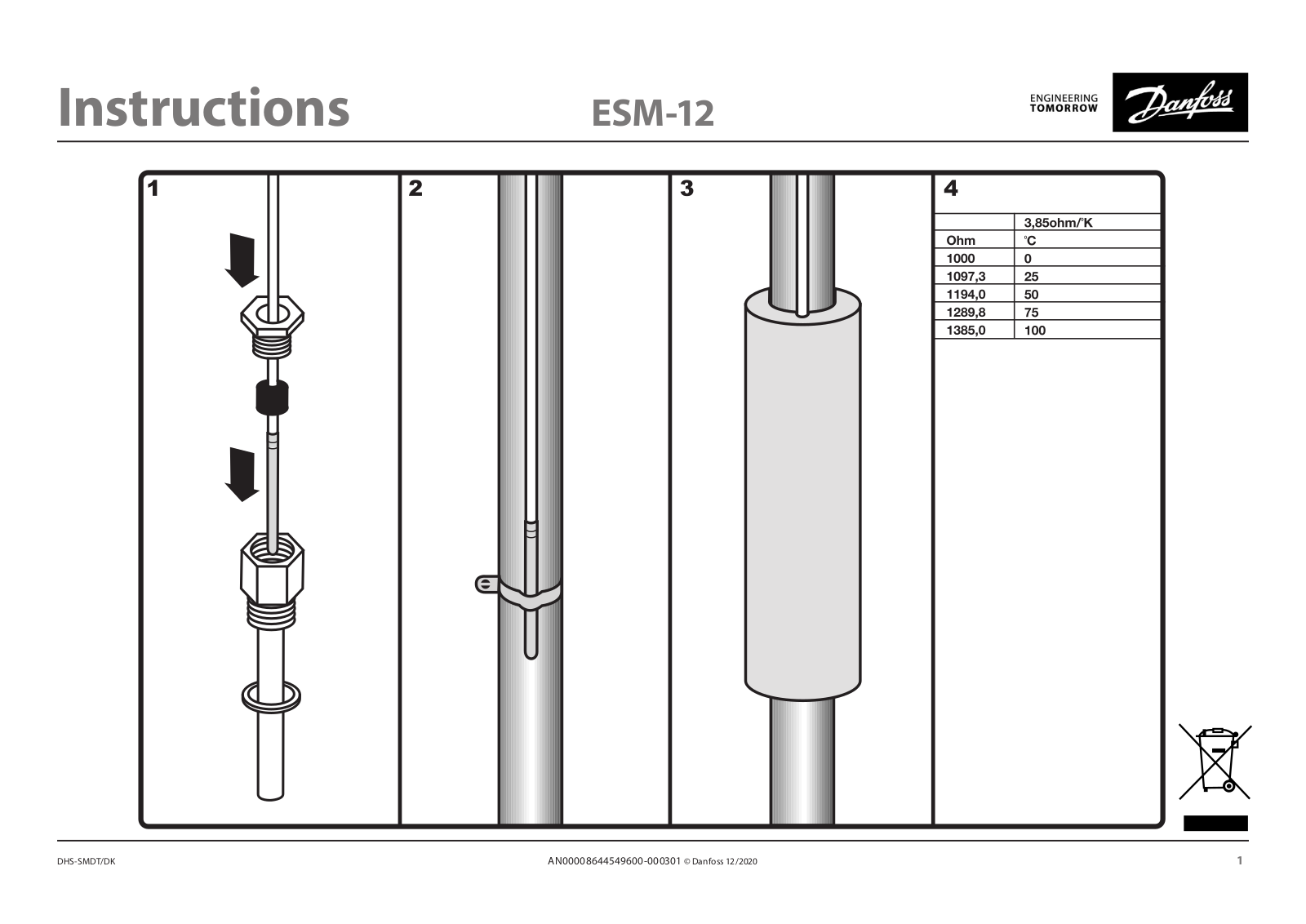 Danfoss ESM-12 Installation guide