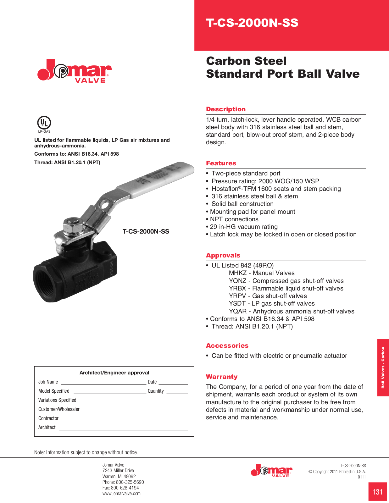 Jomar T-CS-2000N-SS User Manual