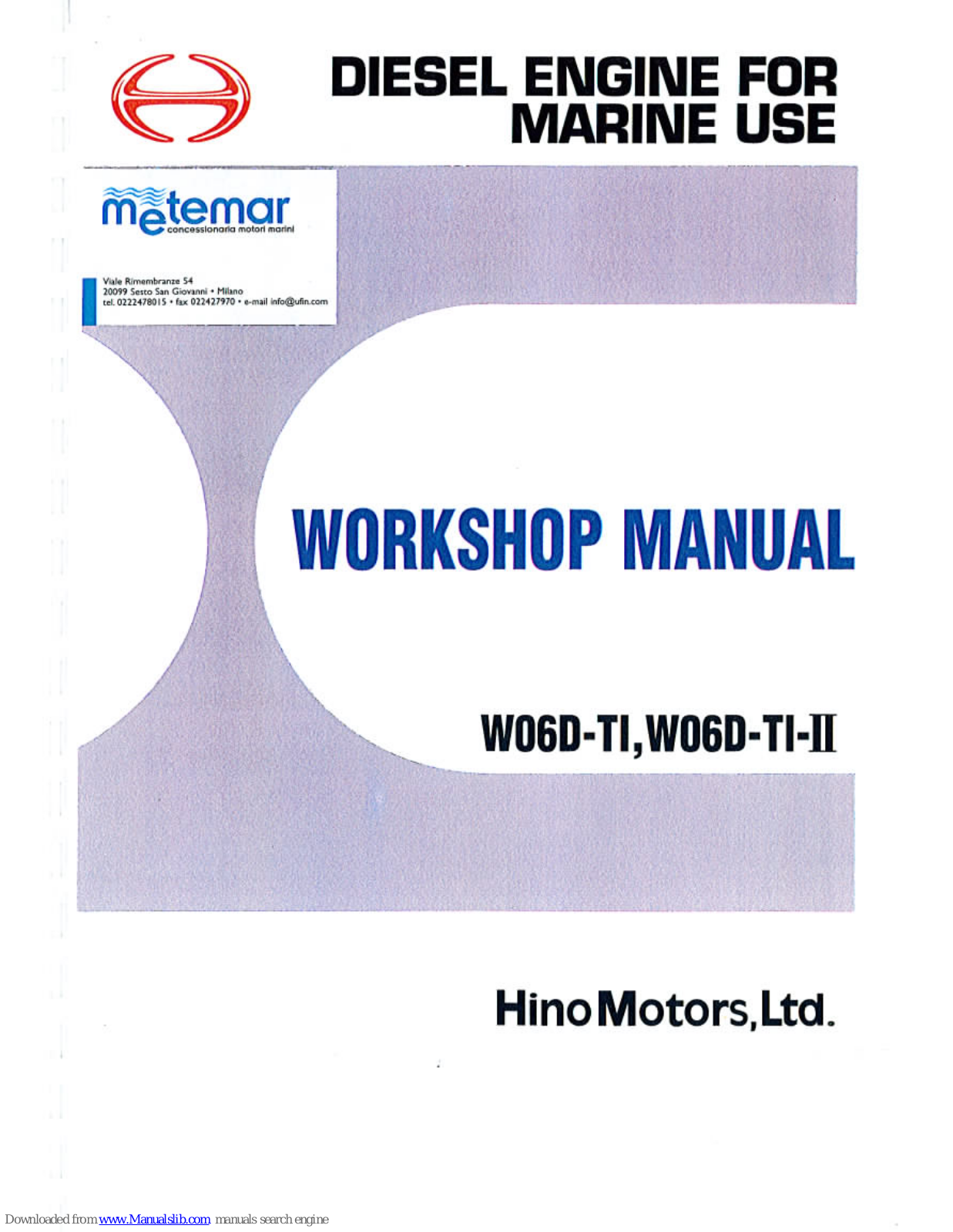 Hino W06D-TI, W06D-TIl  Service Manual