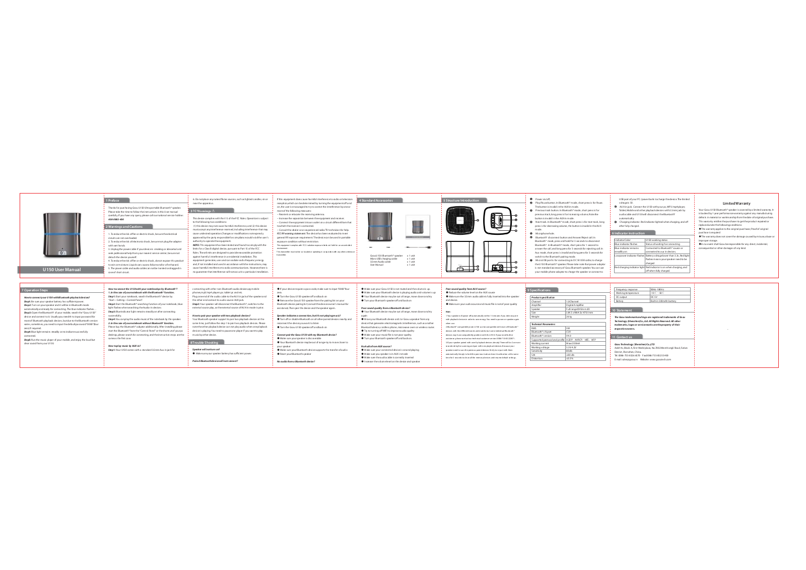 GSOU Technology BT150 Users manual