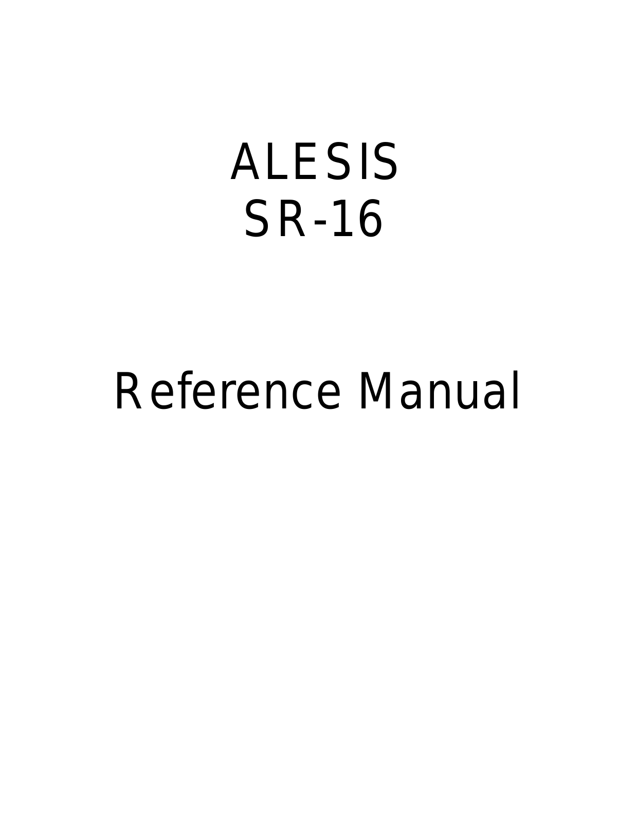 ALESIS SR-16 User Manual