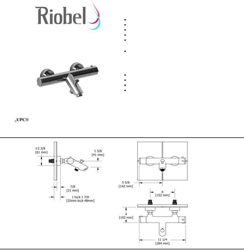 Riobel CSTM81C Specifications