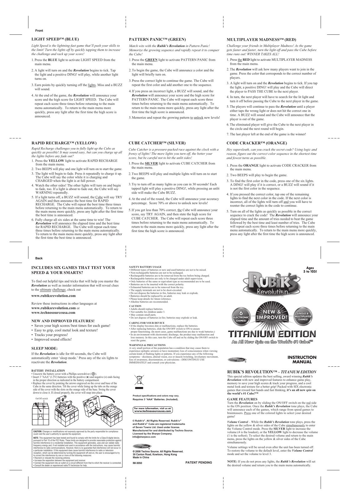 Techno Source Rubik's Revoluton Titanium Edition User Manual