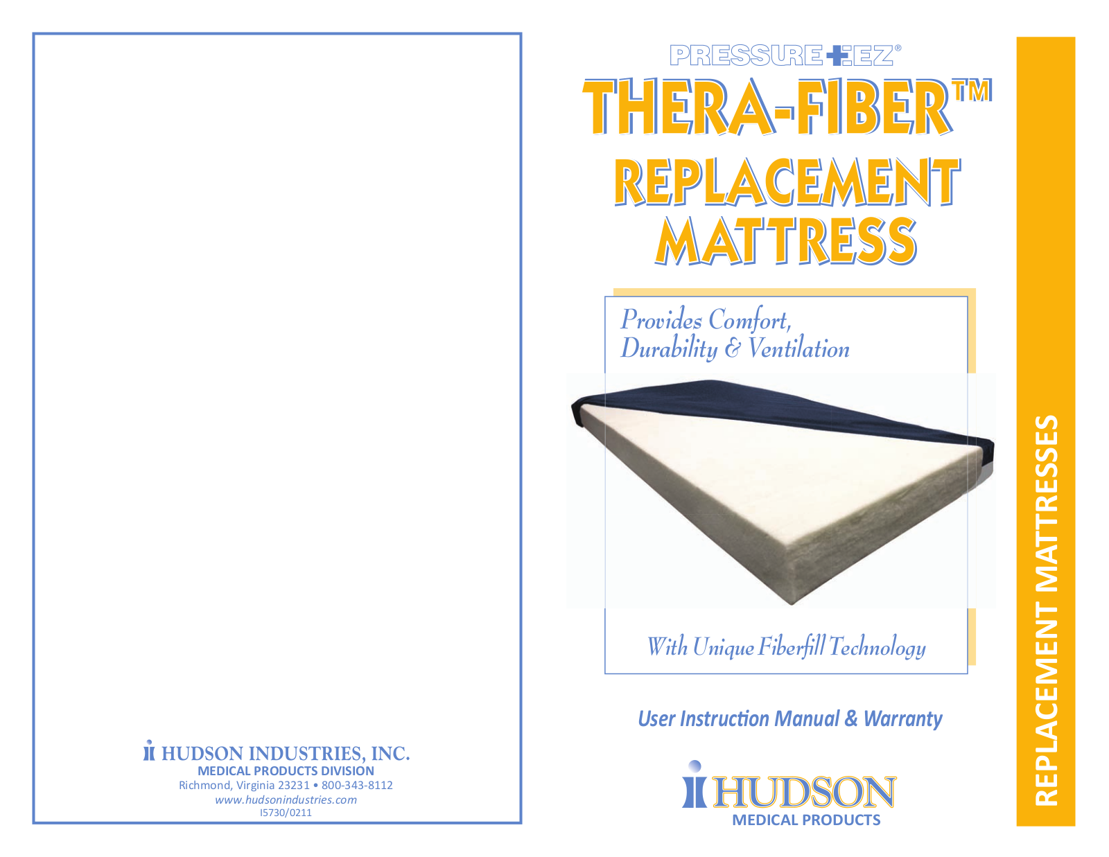 Hudson Medical Thera-Fiber Replacement Mattress User Manual