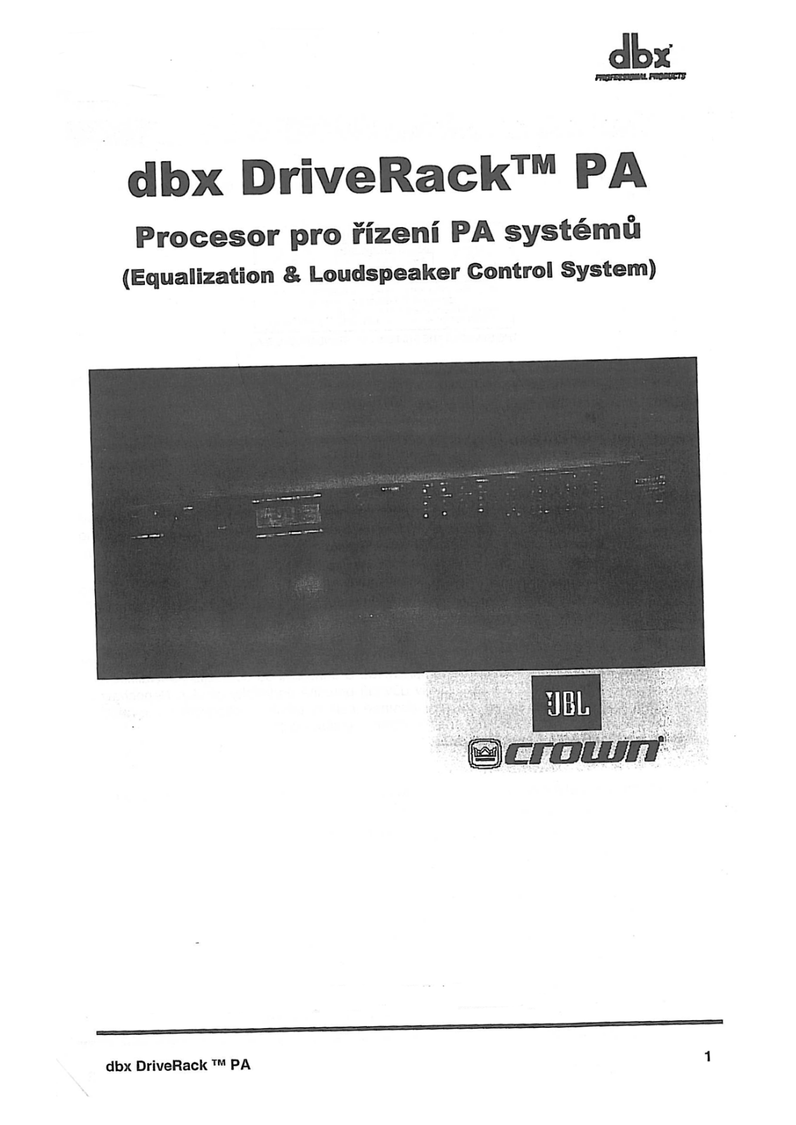 Dbx DRIVER RACK PA User Manual