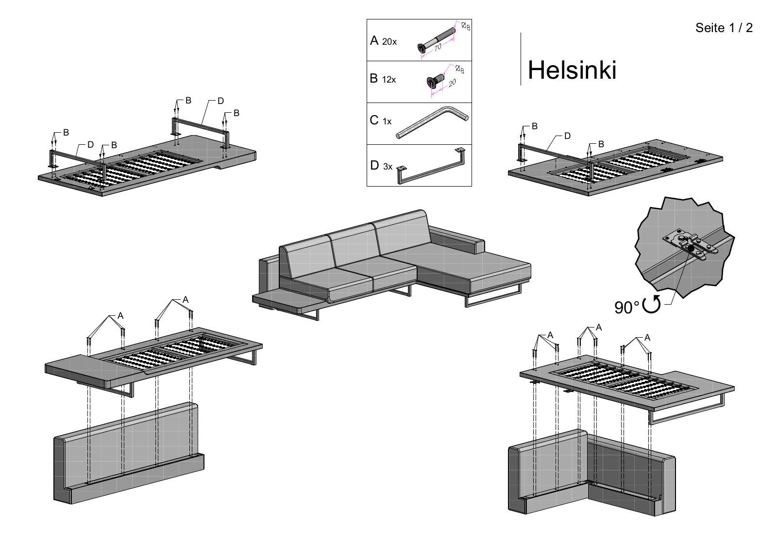 ADA premium Helsinki Assembly instructions