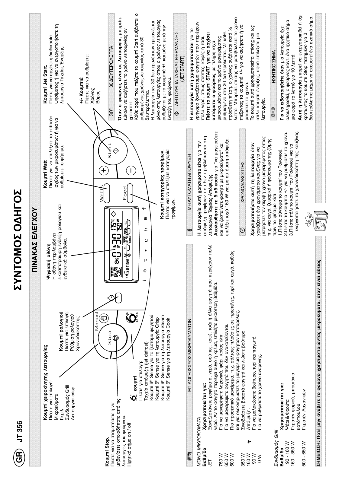 Whirlpool JT 356 black, JT 356 alu, JT 355/Alu Quick reference guide