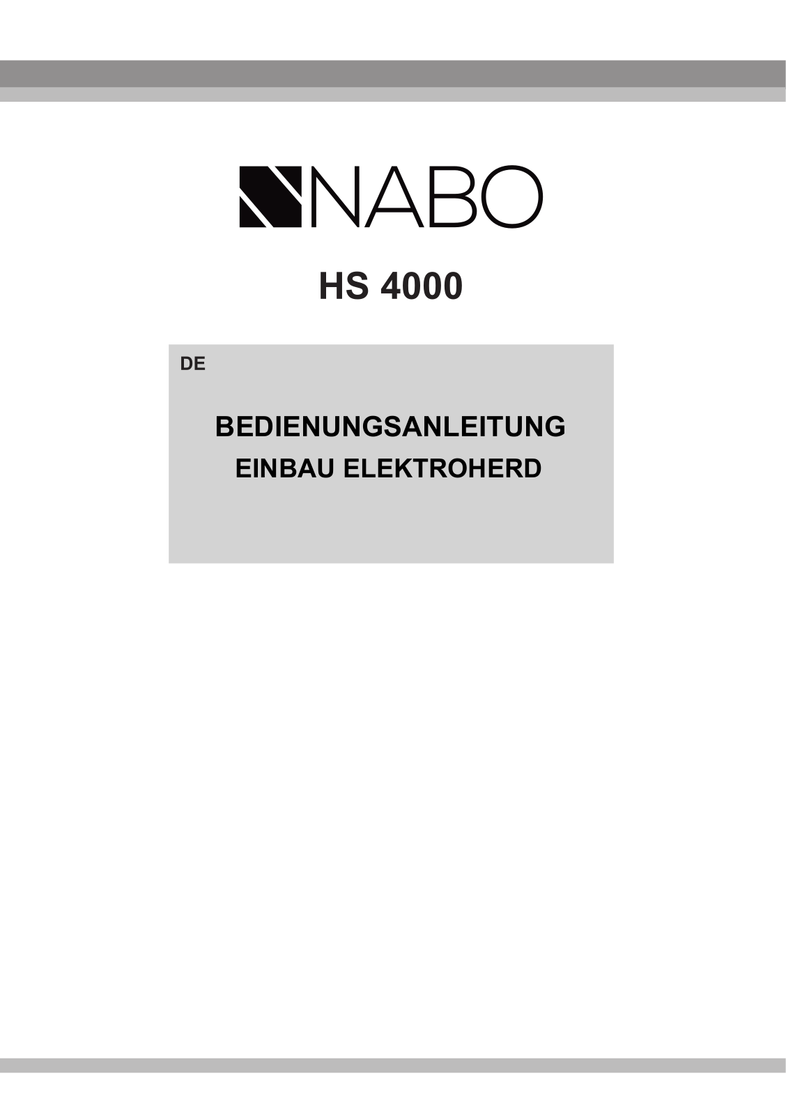 Nabo HS 4000 operation manual