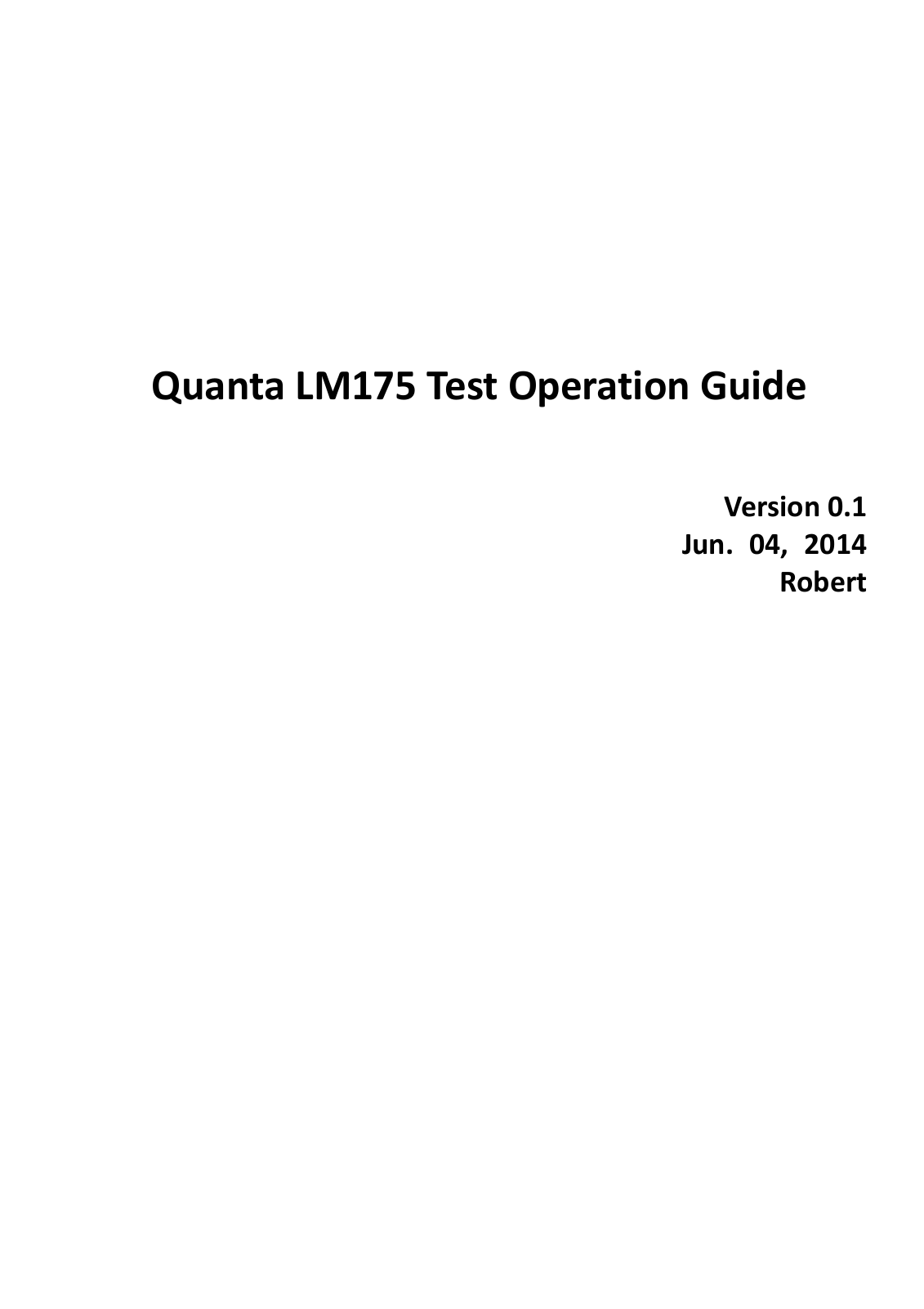 Quanta Computer LM175 Users manual