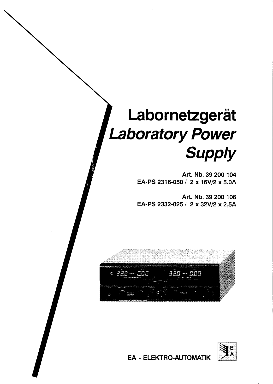 EA Elektro Automatik EA-PS 2316-050, EA-PS 2332-025 Instruction Manual