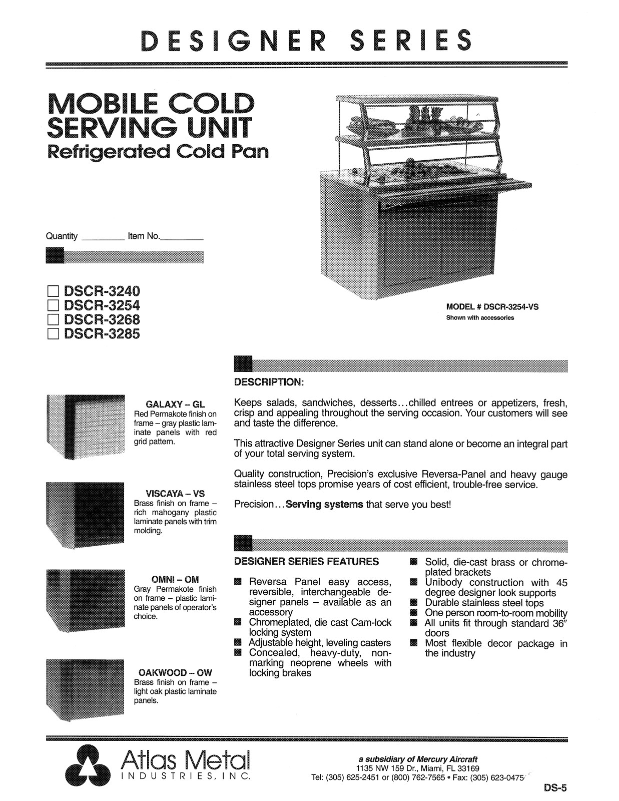 Atlas Metal DSCR-3268 User Manual