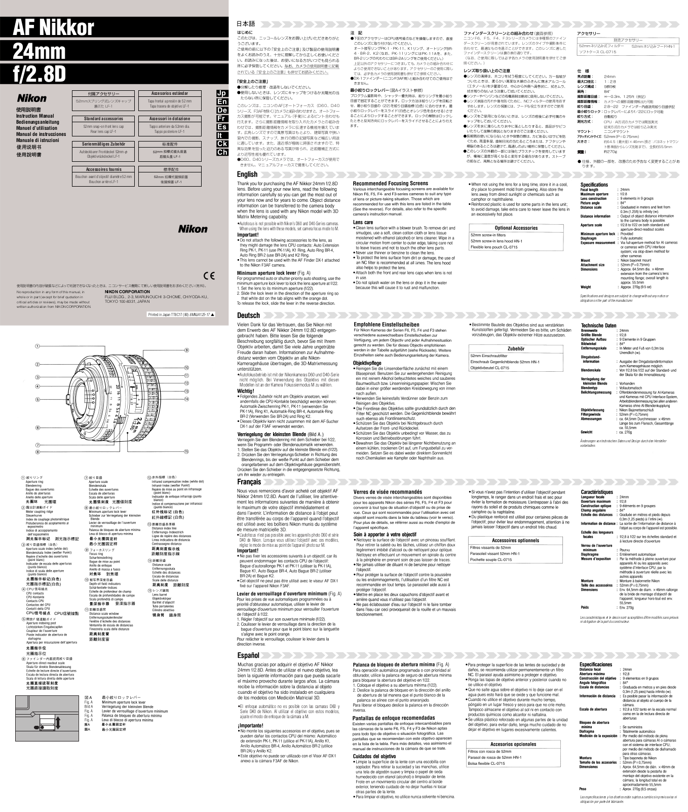 NIKON AF 24 User Manual