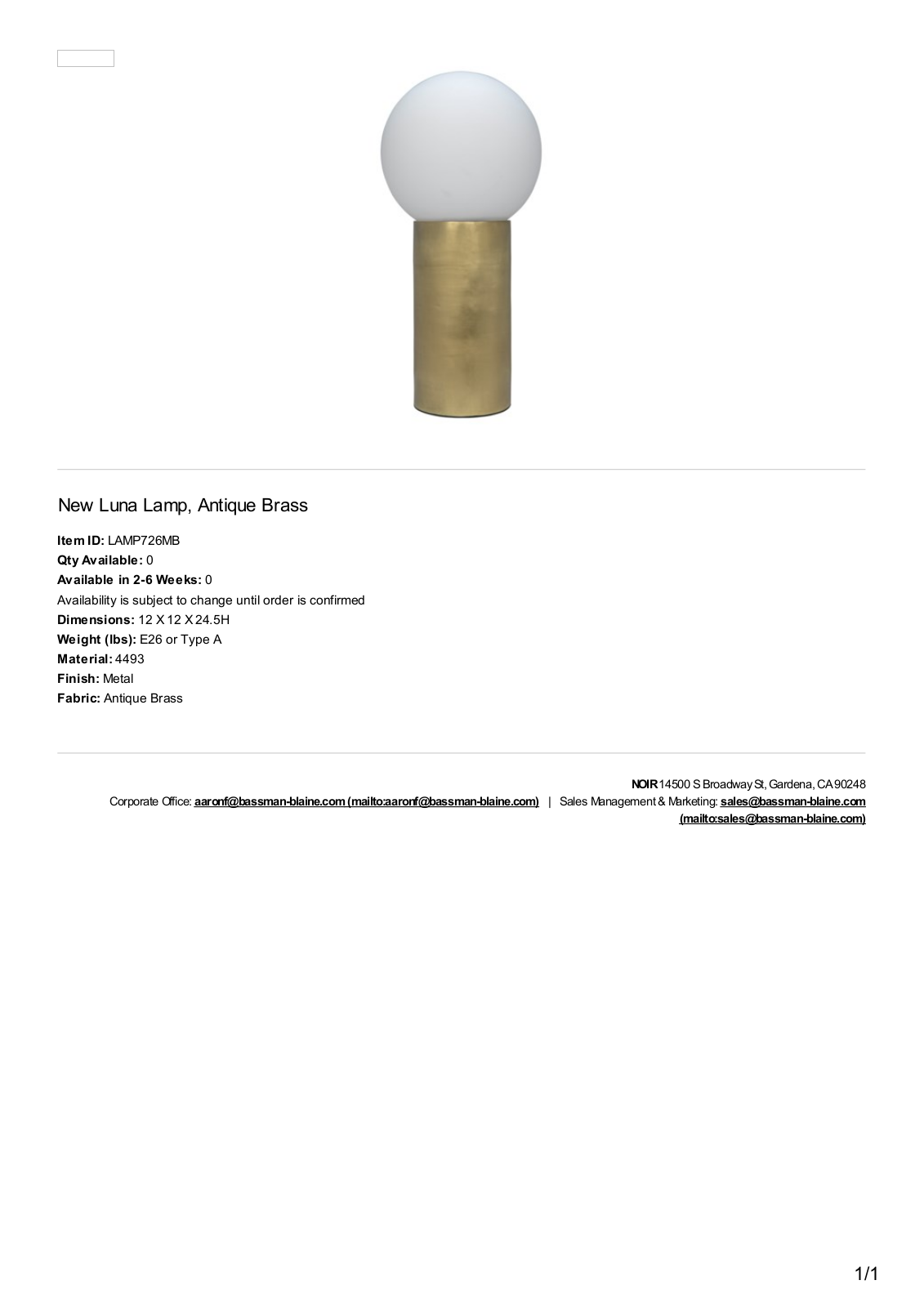 Noir MBYR1402 Specifications - ManualMachine.com