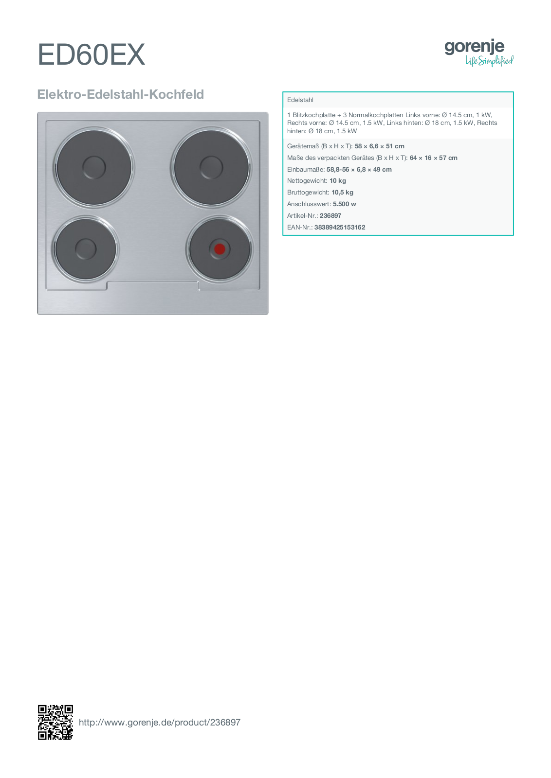 Gorenje ED60EX User Manual