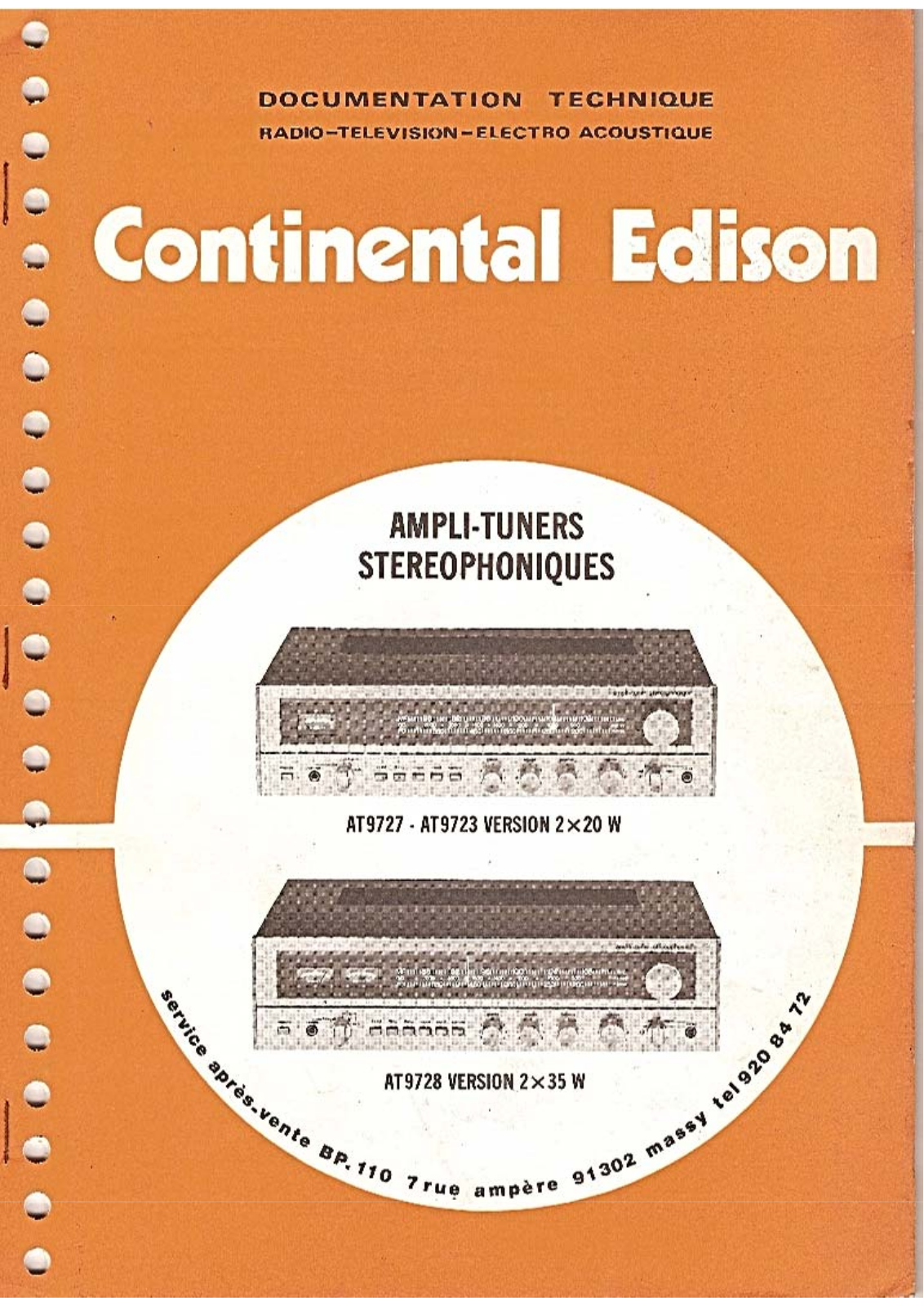 Continental Edison AT-9727 Service Manual