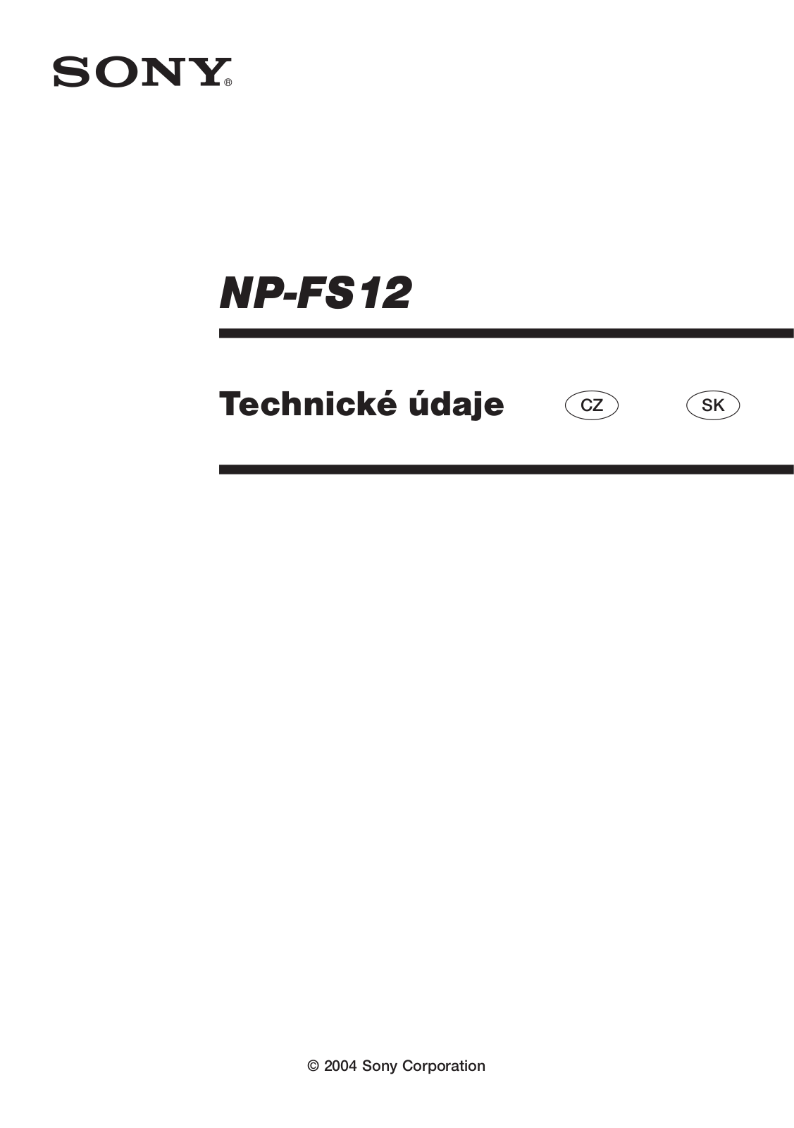 Sony NP-FS12 User Manual