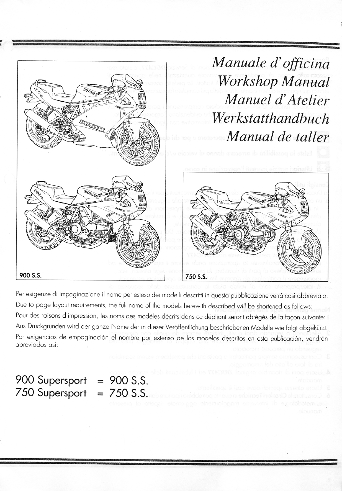 Ducati 750ss 1991-1996 User Manual