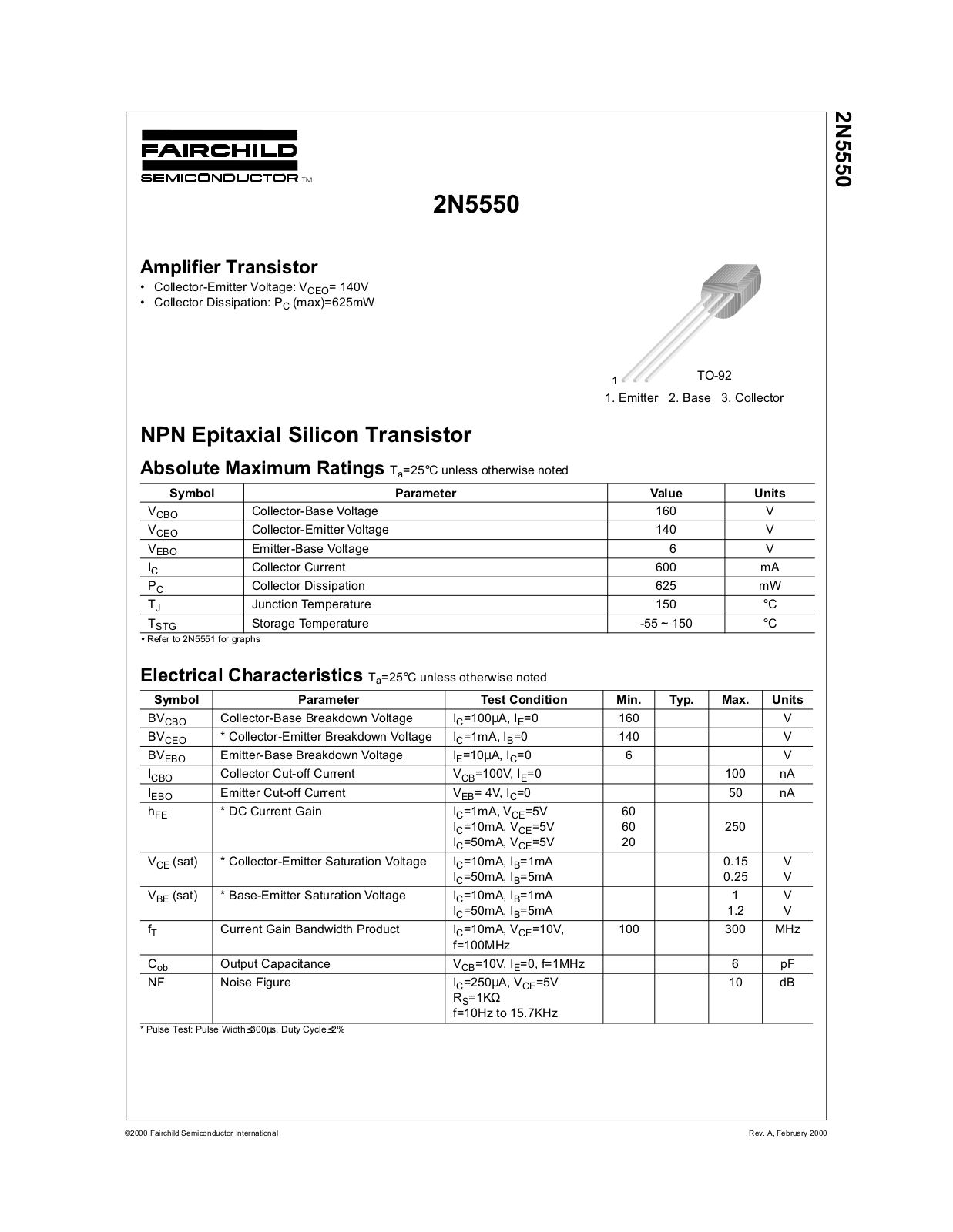 Fairchild 2N5550 service manual