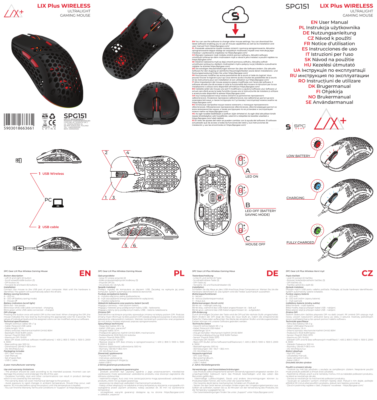 SPC GEAR LIX Plus Wireless User guide - ManualMachine.com