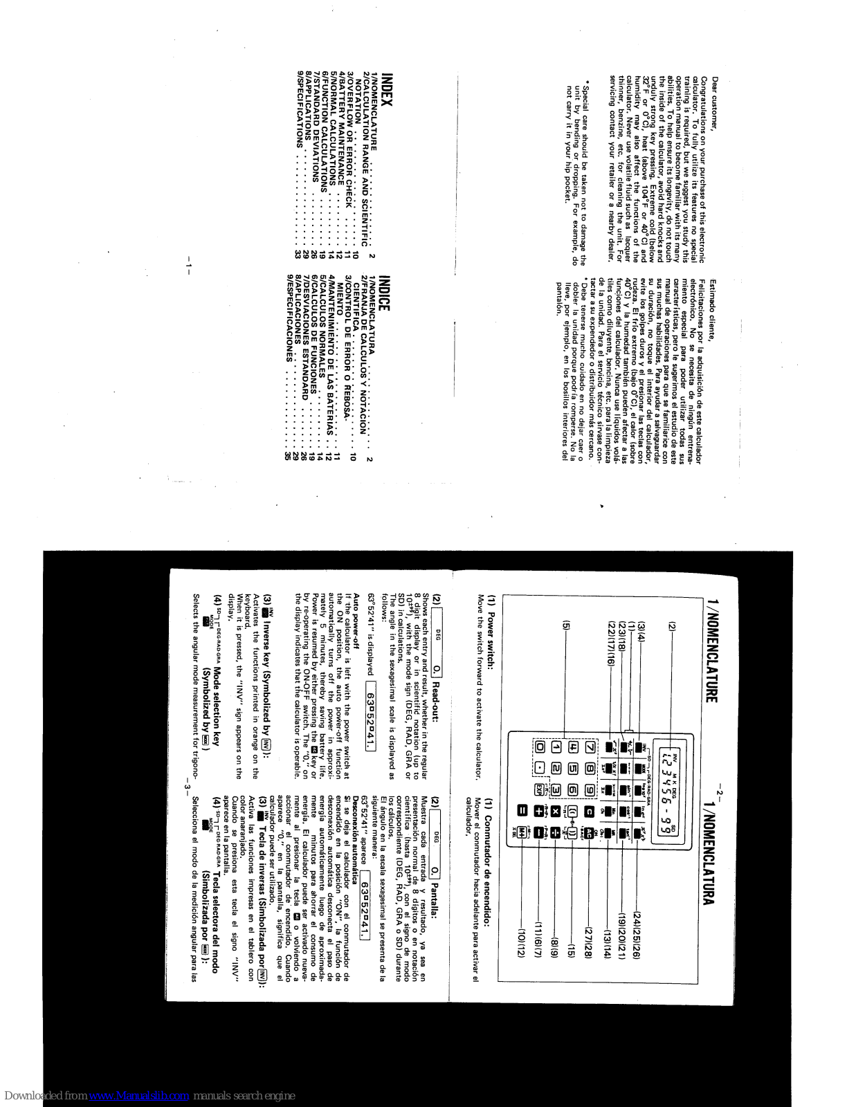 Casio FX-68 Castellano User Manual