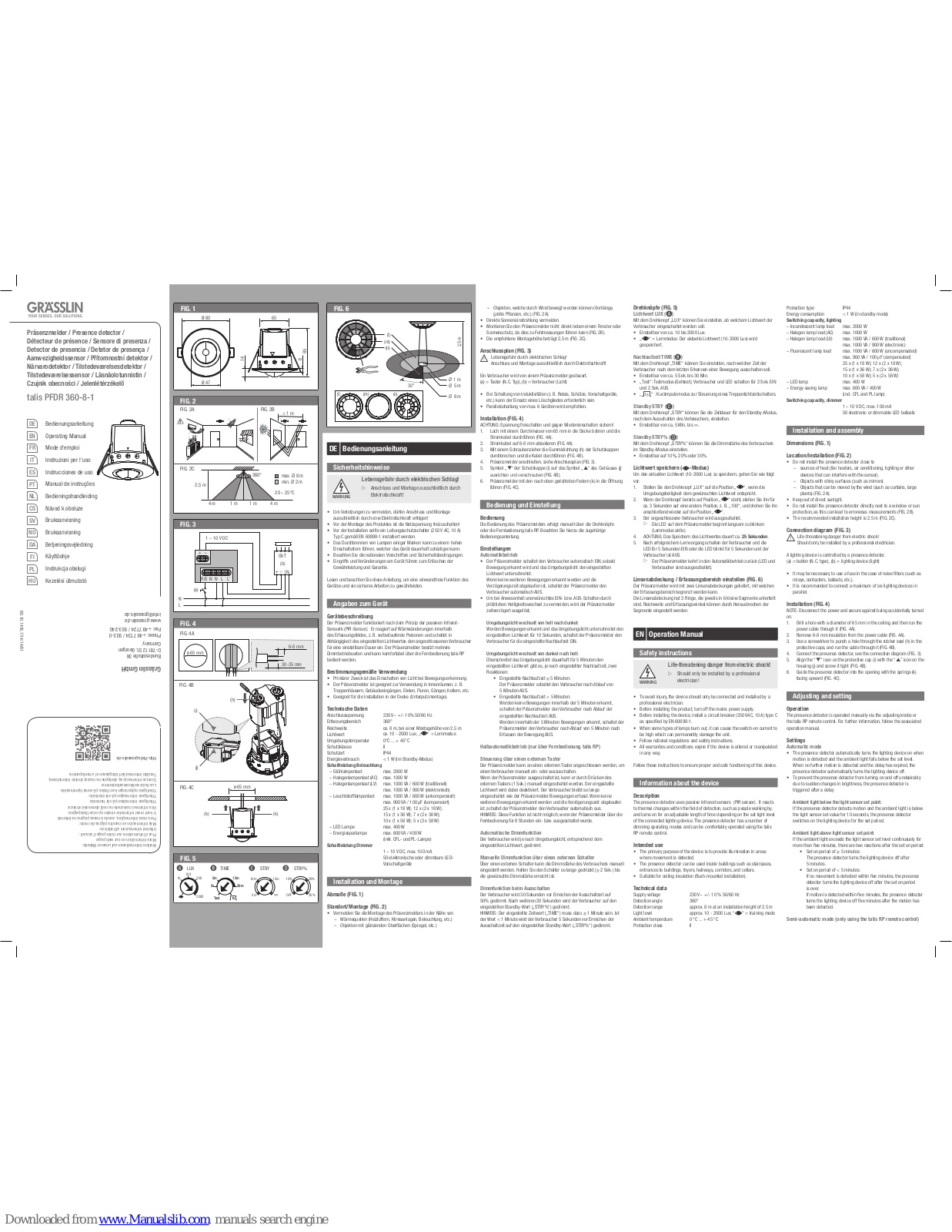 Grasslin talis PFDR 360-8-1 Operating Manual - ManualMachine.com