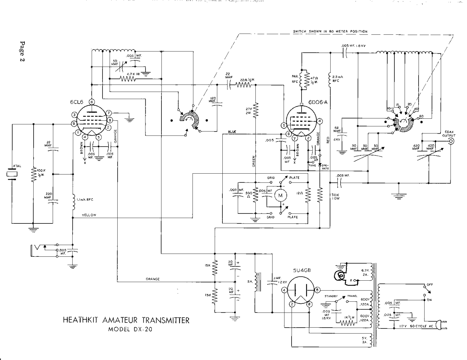 Heath Company DX-20 Schematic