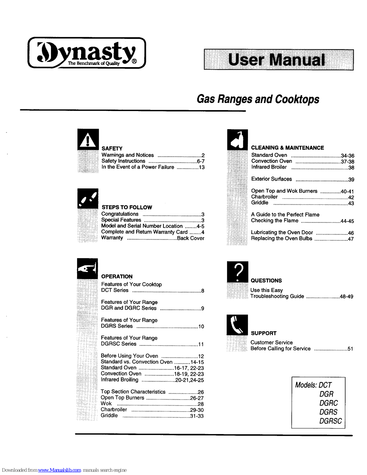 Dynasty DCT, DGR, DGRC, DGRS, DGRSC User Manual - ManualMachine.com