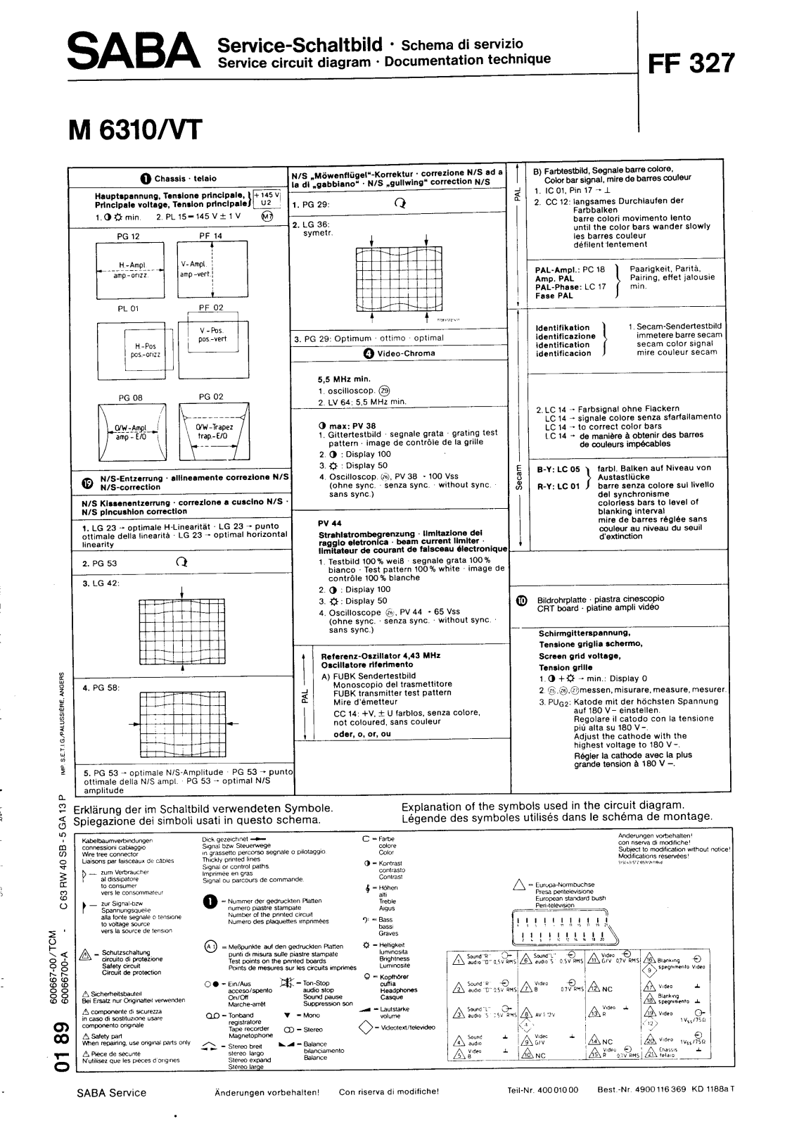 Saba M 6310VT Cirquit Diagram