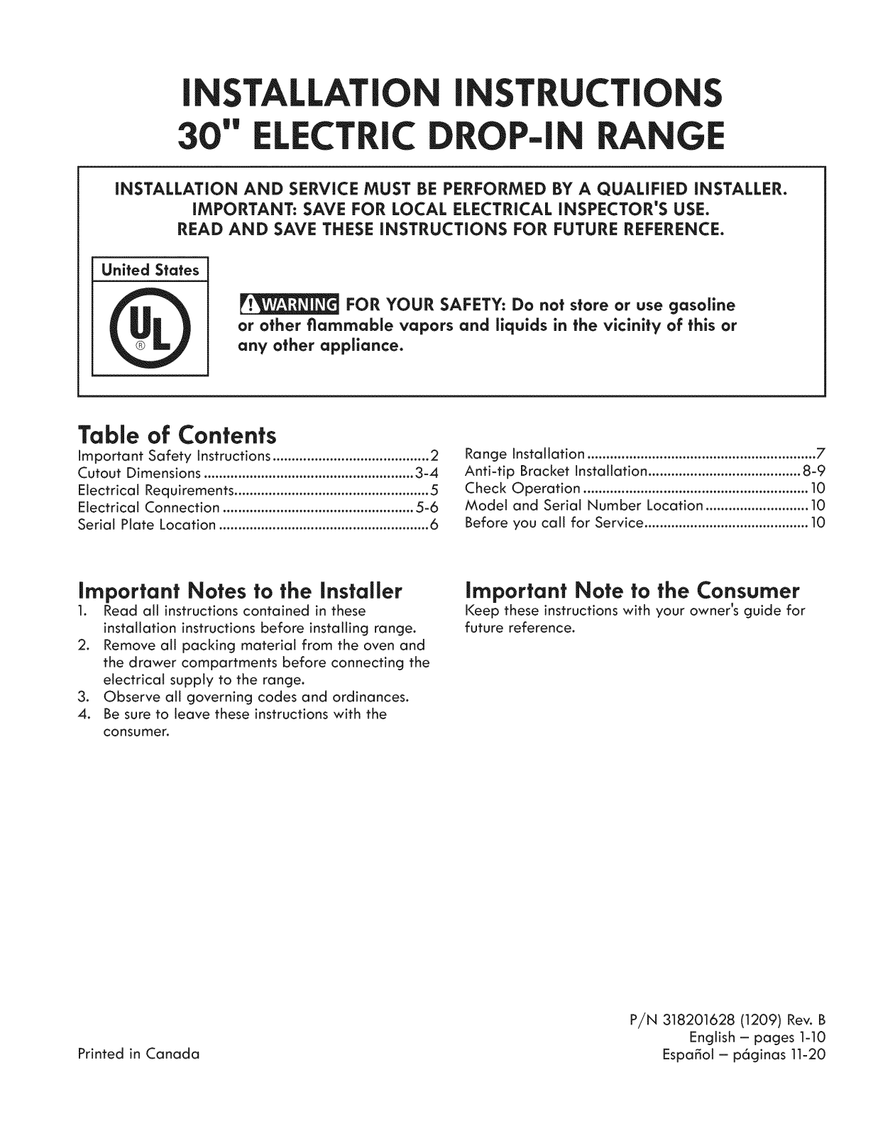 Kenmore 79042512316, 79042512317, 79042513310, 79042513311, 79042513312 Installation Guide - ManualMachine.com