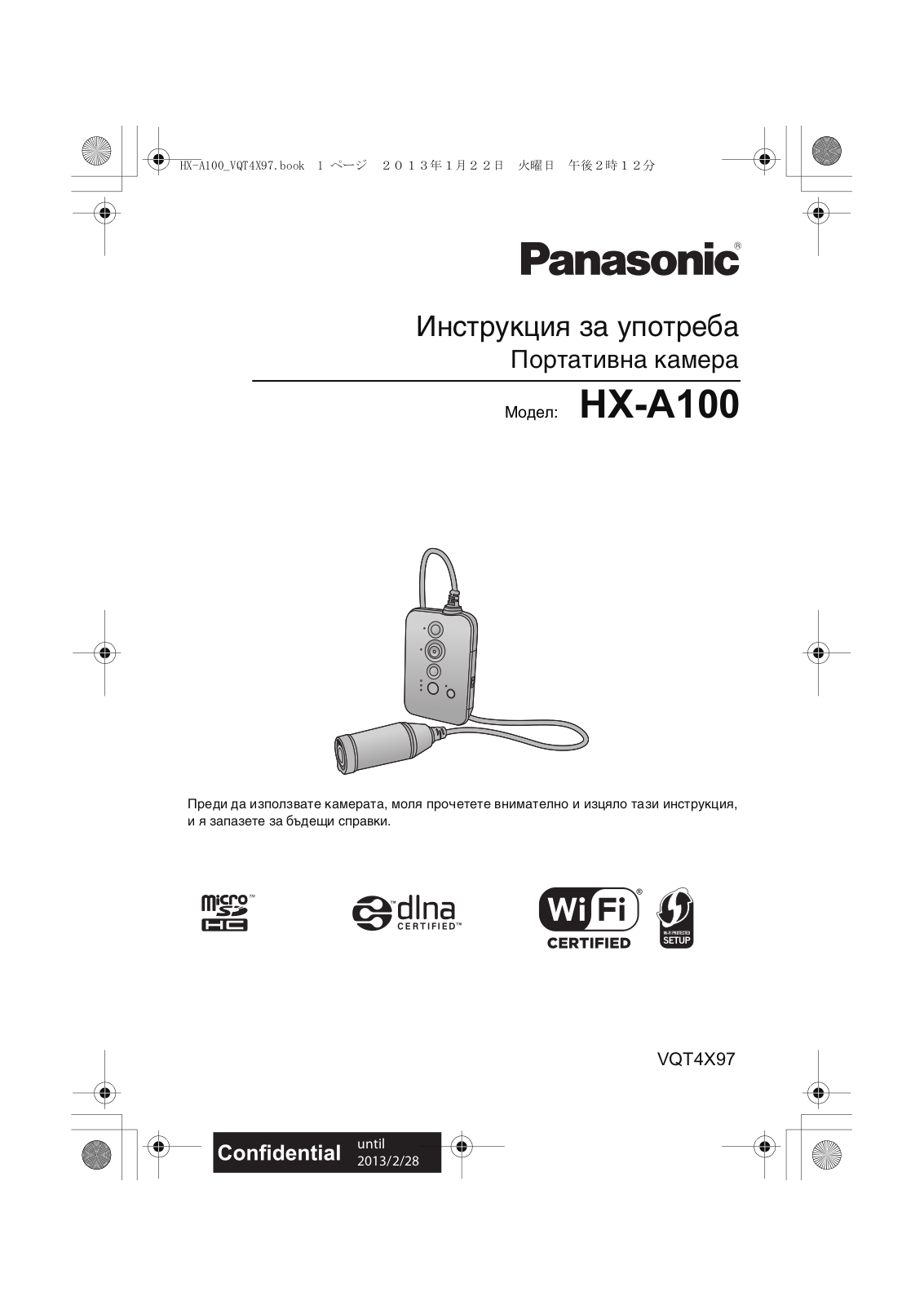 Panasonic HX-A100 User Manual