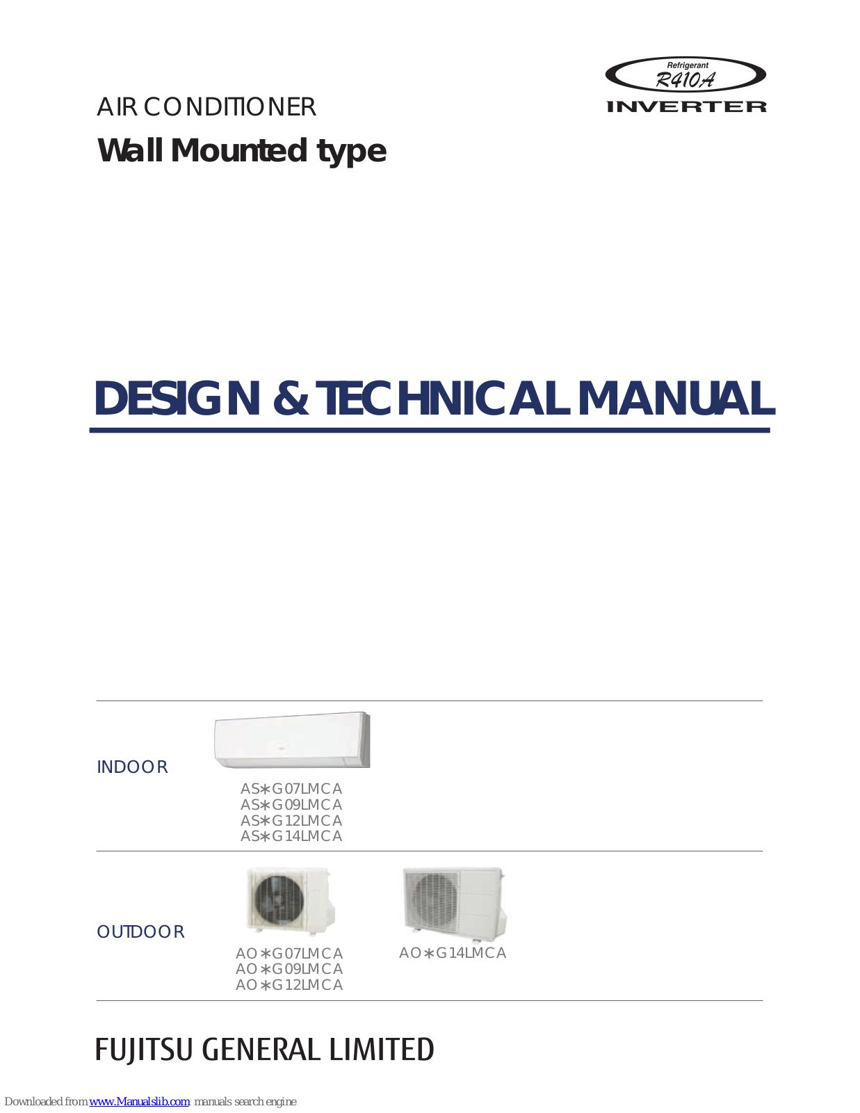 Fujitsu G09LMCA, G07LMCA, G12LMCA, G14LMCA Design & Technical Manual