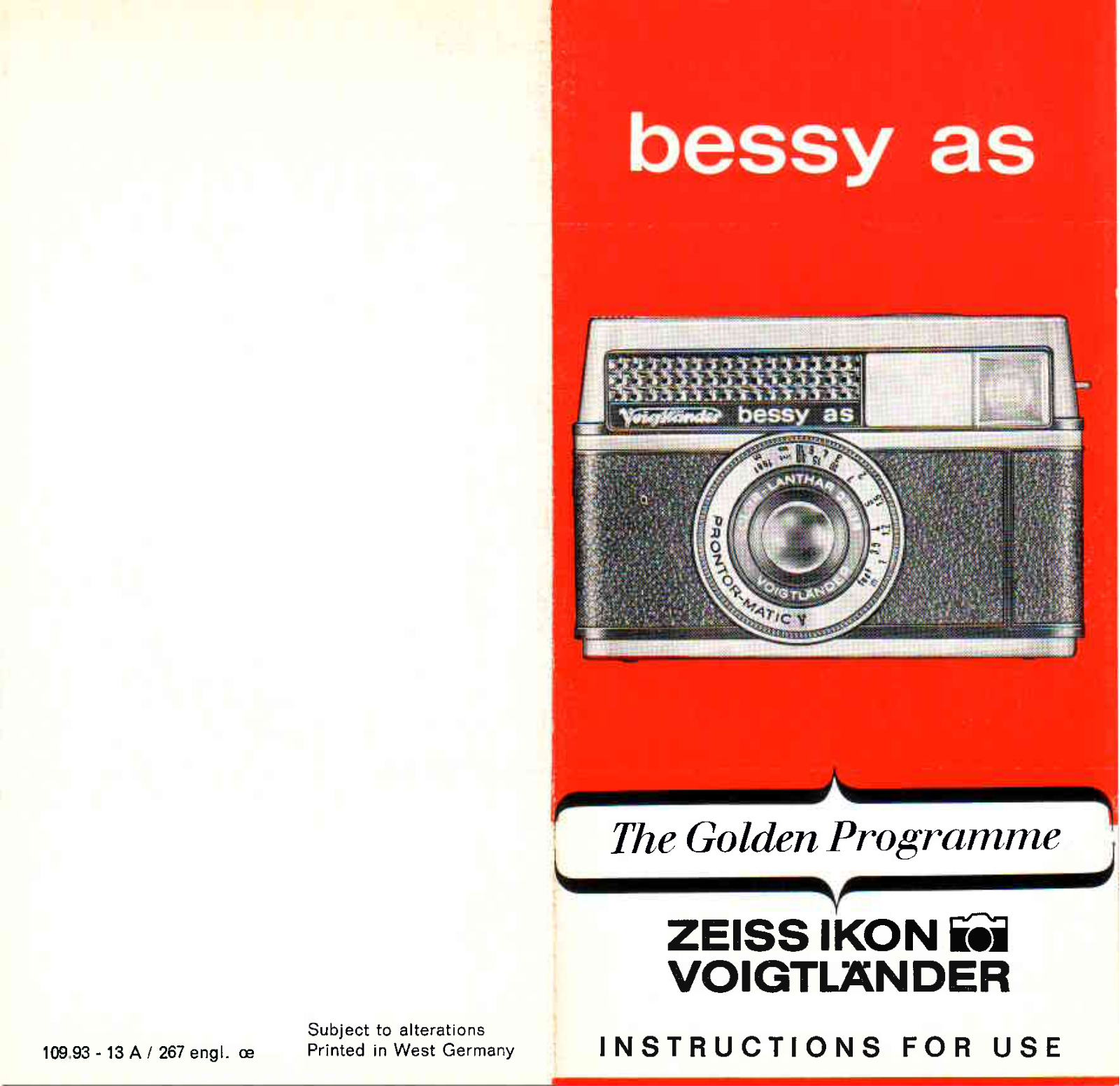 Voigtlander Bessy AS Instructions - ManualMachine.com