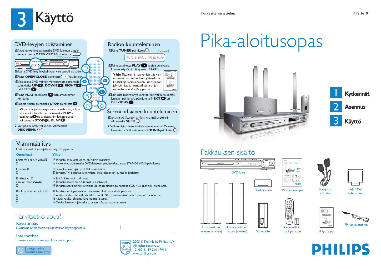 Philips HTS 3610 Getting Started Guide