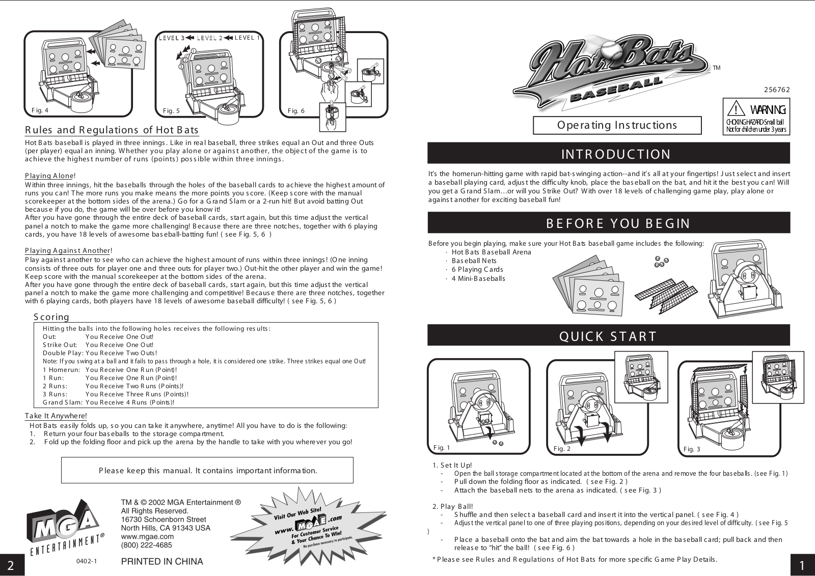 Mga Entertainment HOT BATS User Manual