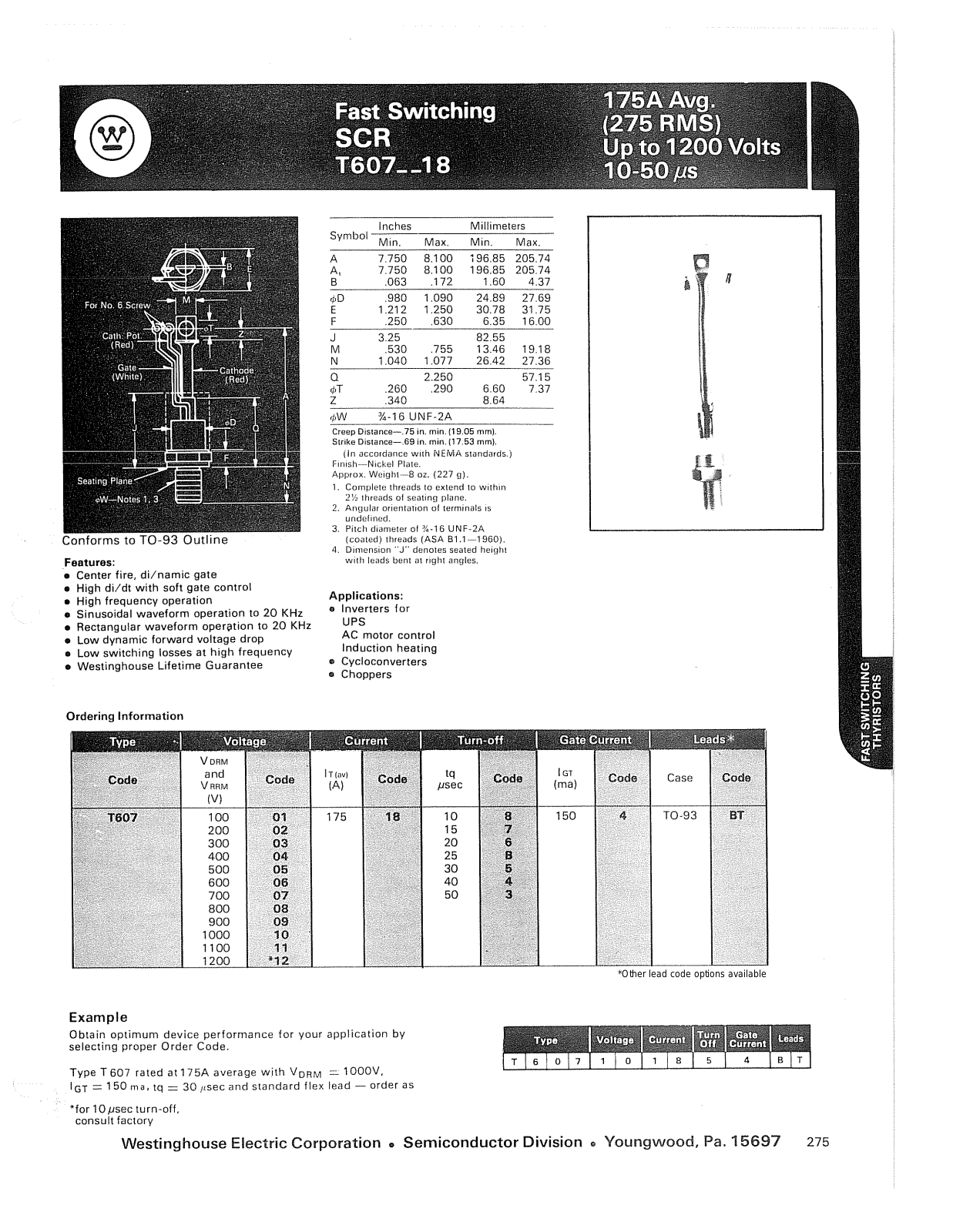 Powerex T607__18 Data Sheet