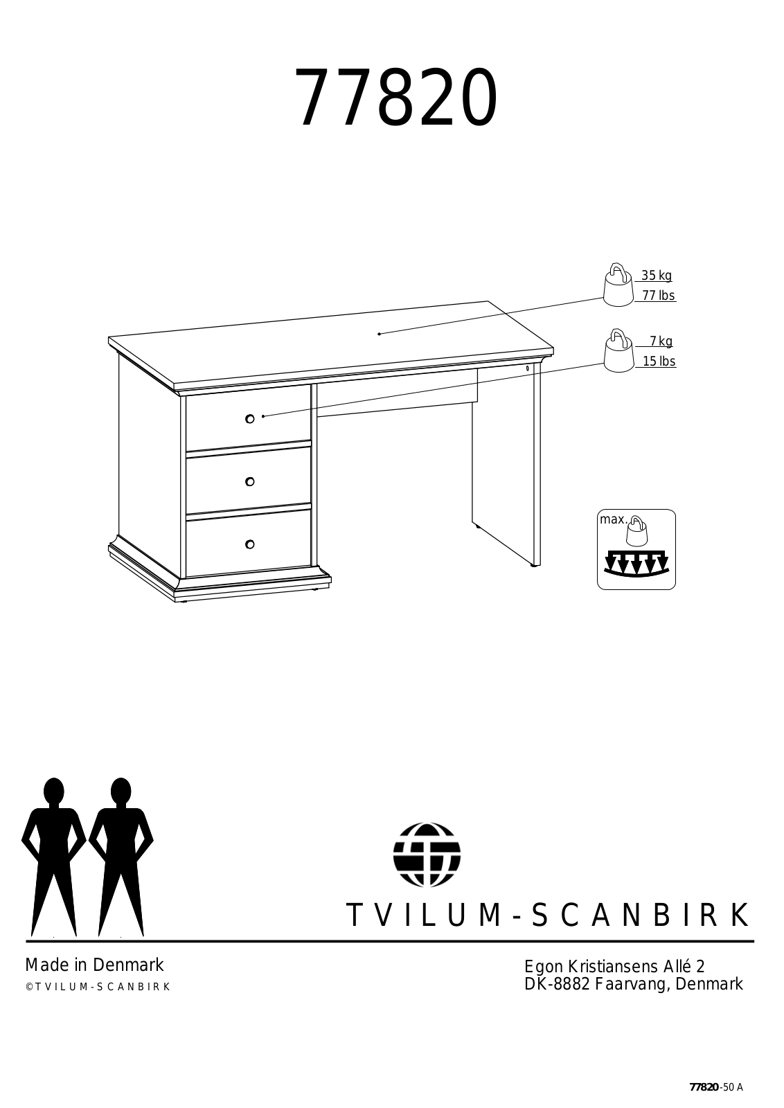 Tvilum 77820 User Manual