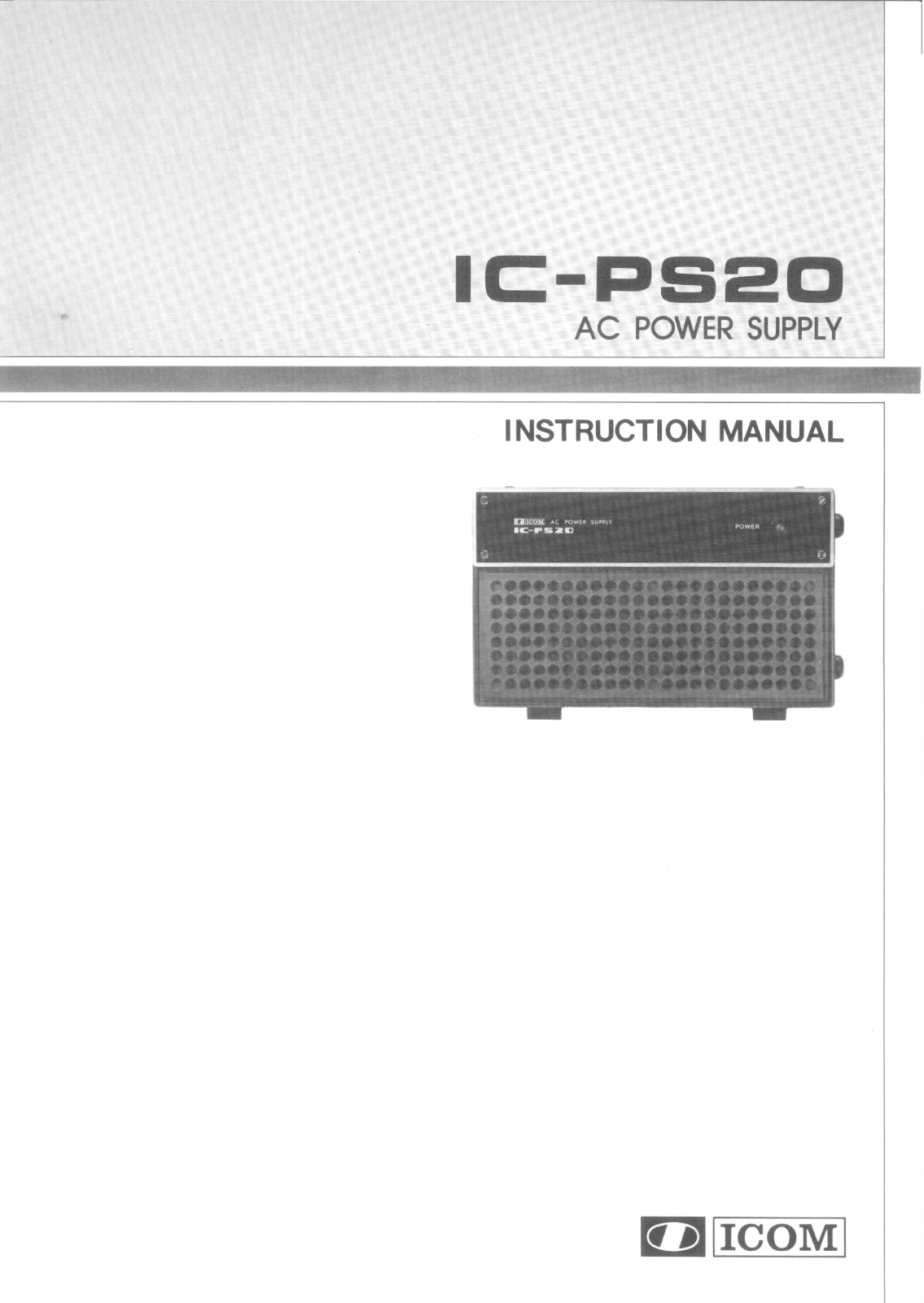 Icom IC-PS20 Insrtuction Manual