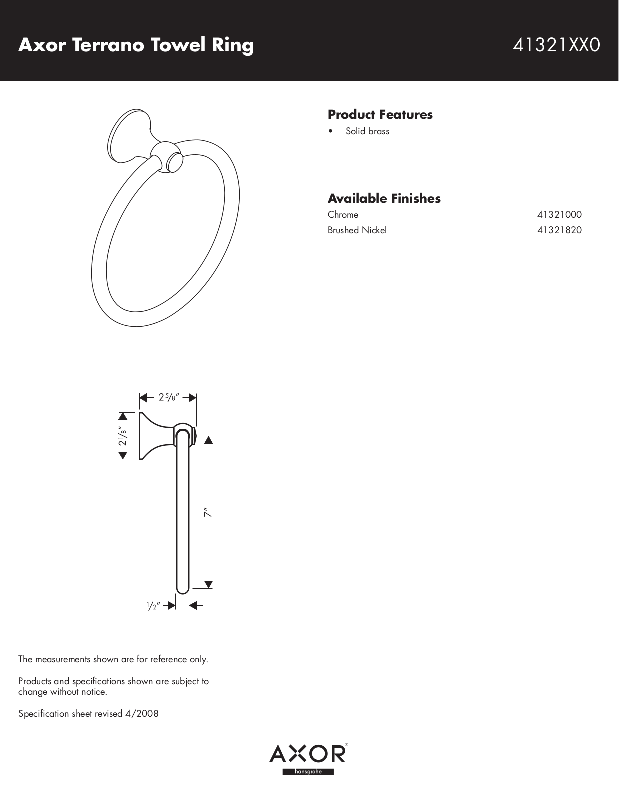 Hans Grohe 41321XX0 User Manual