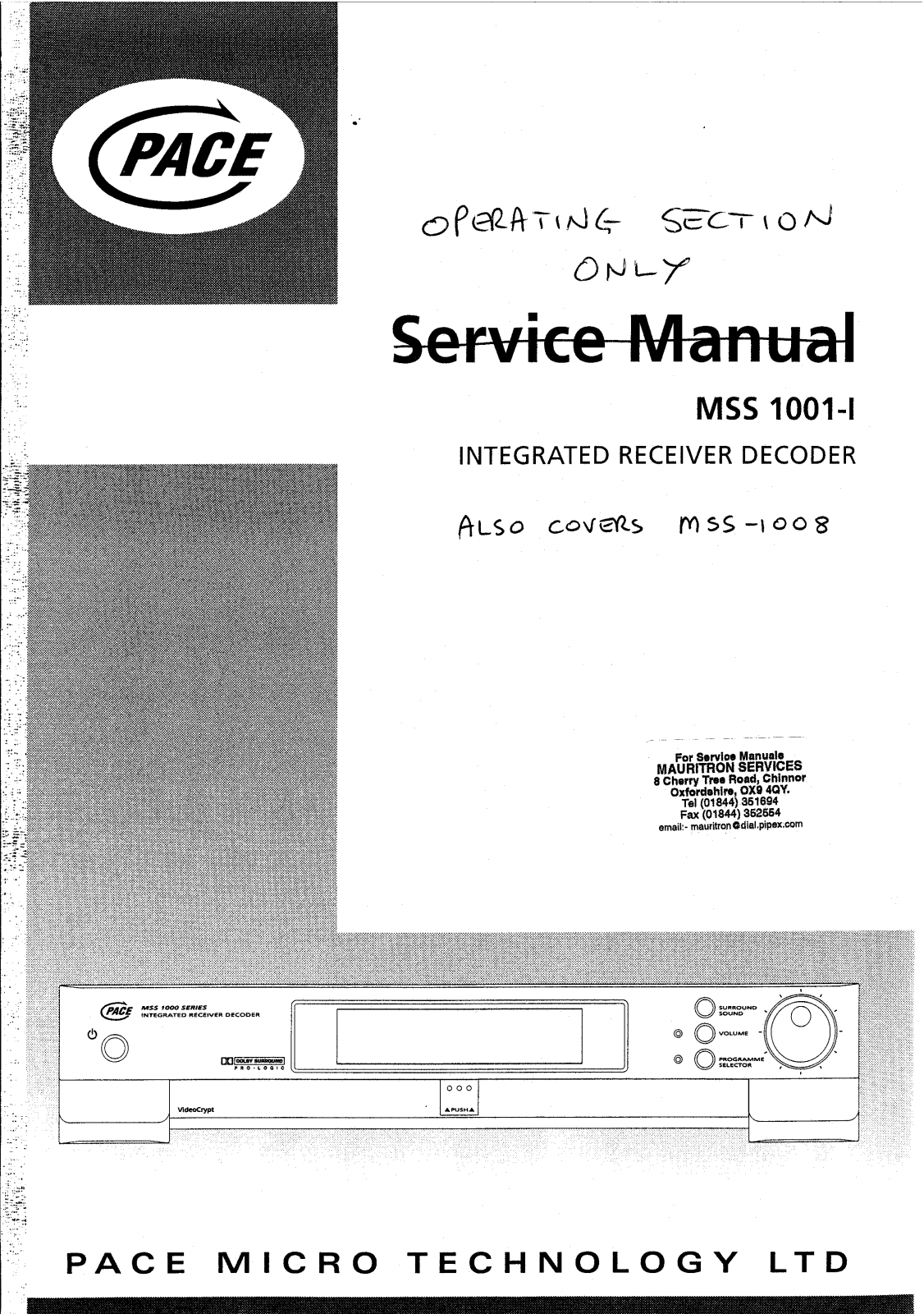 AKAI MSS1001-I Service Manual
