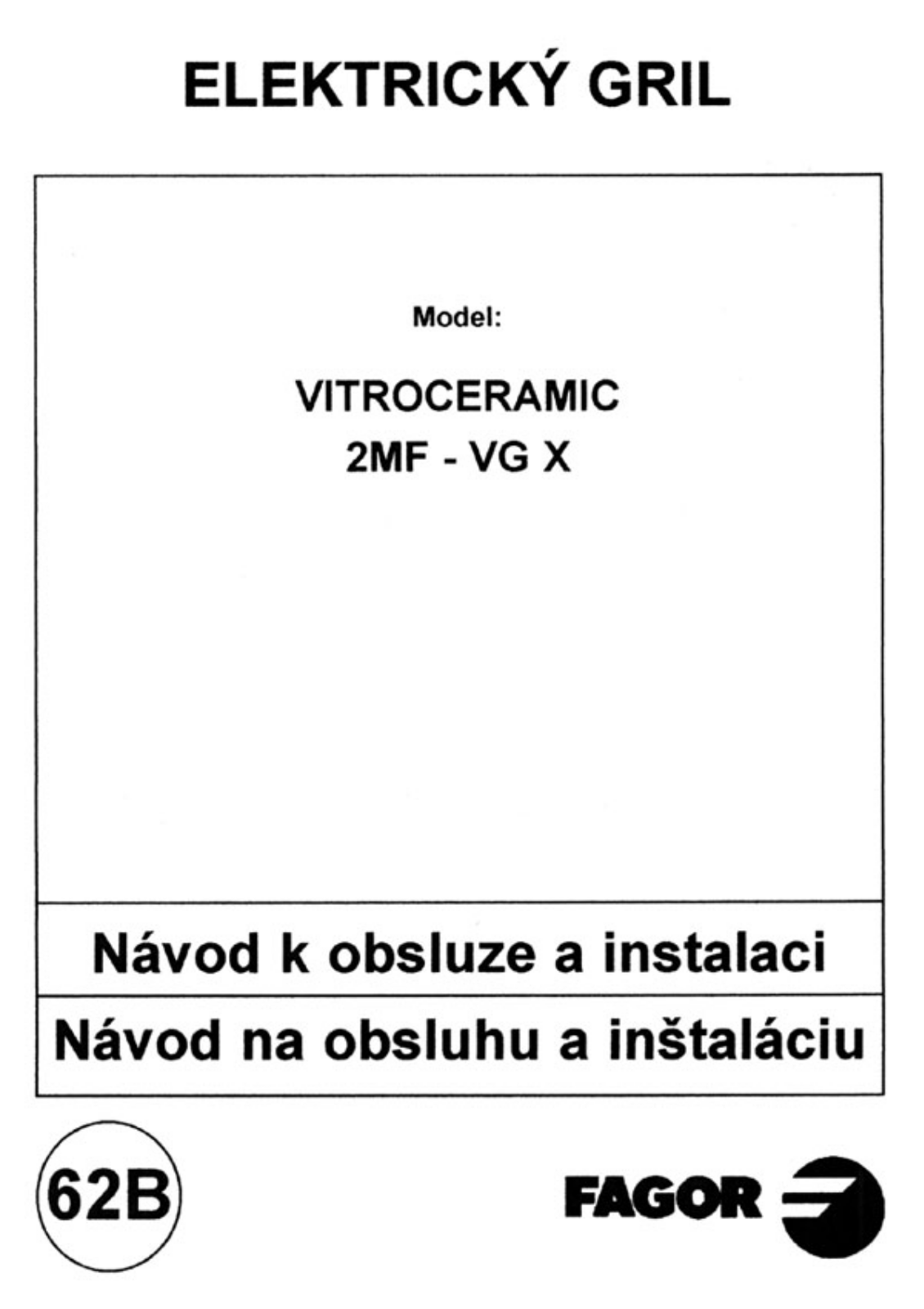 Fagor 2MF-VG X User Manual