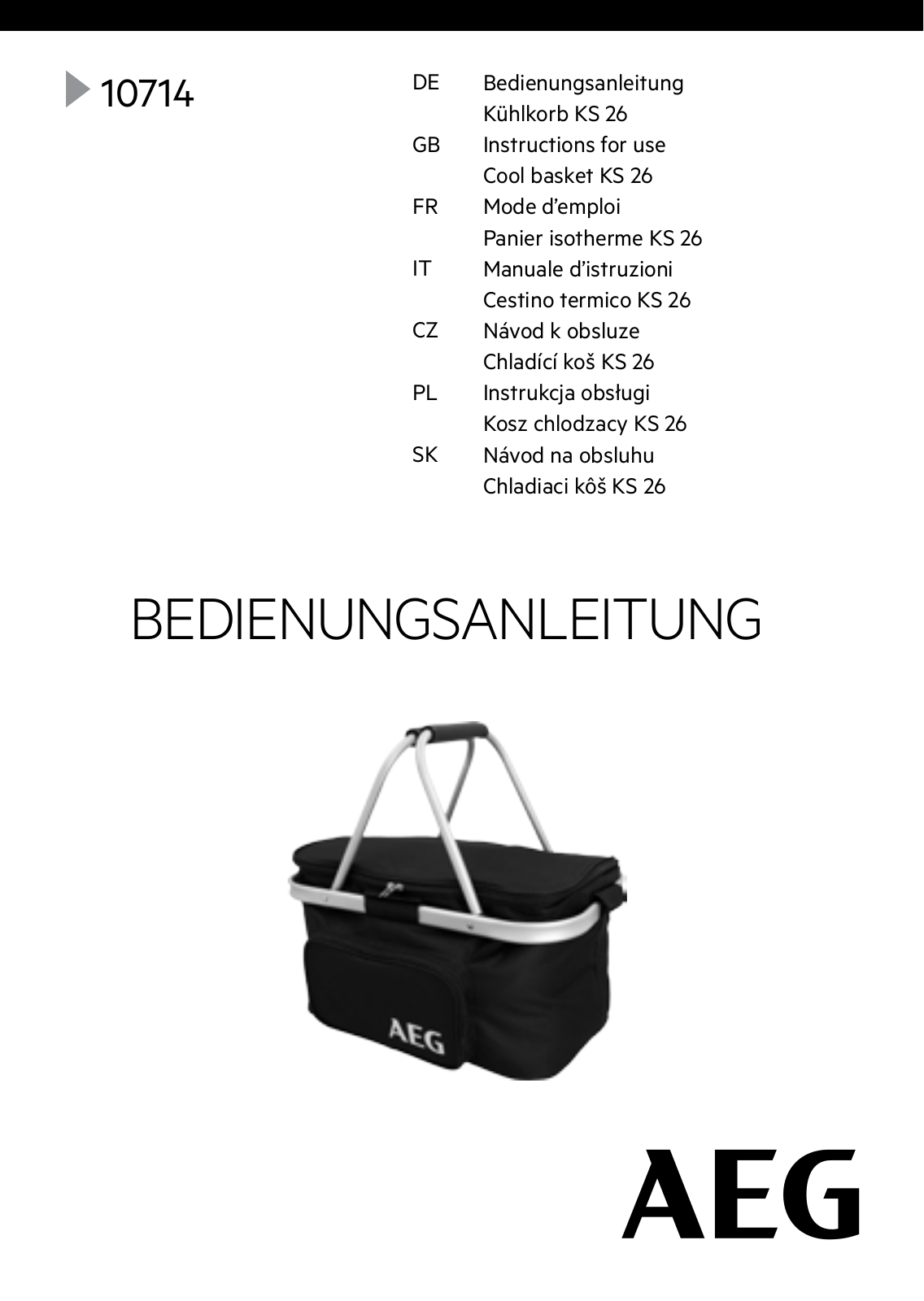 AEG 10714, KS 26 User guide