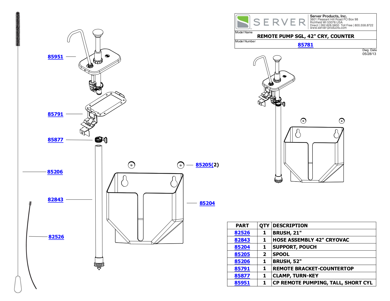 Server 85781 Parts Manual